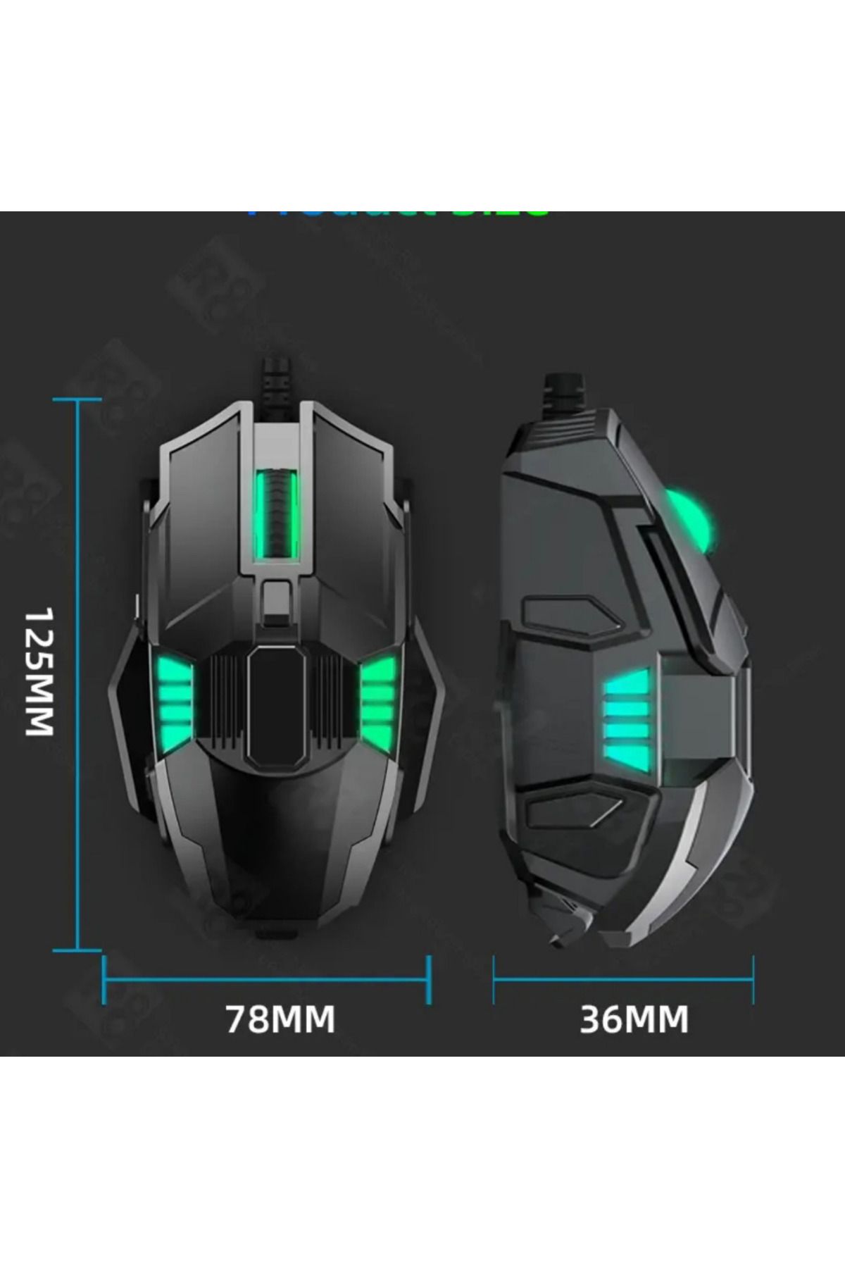 HEJARON LOBO Kablolu Rgb Mouse Drag Click 6400 Dpi Gaming Mouse Oyuncu Mouse