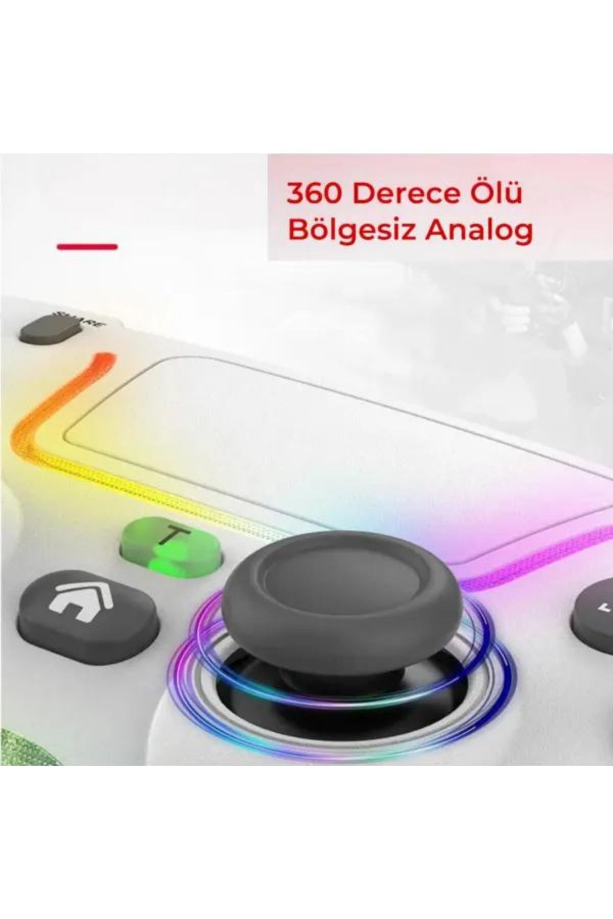 HEJARON LOBO PS4 Kol Kablosuz Gamepad Oyuncu Kol Çift Titreşim Eksenli RGB Mod/PS4 Switch PC Androd İphone