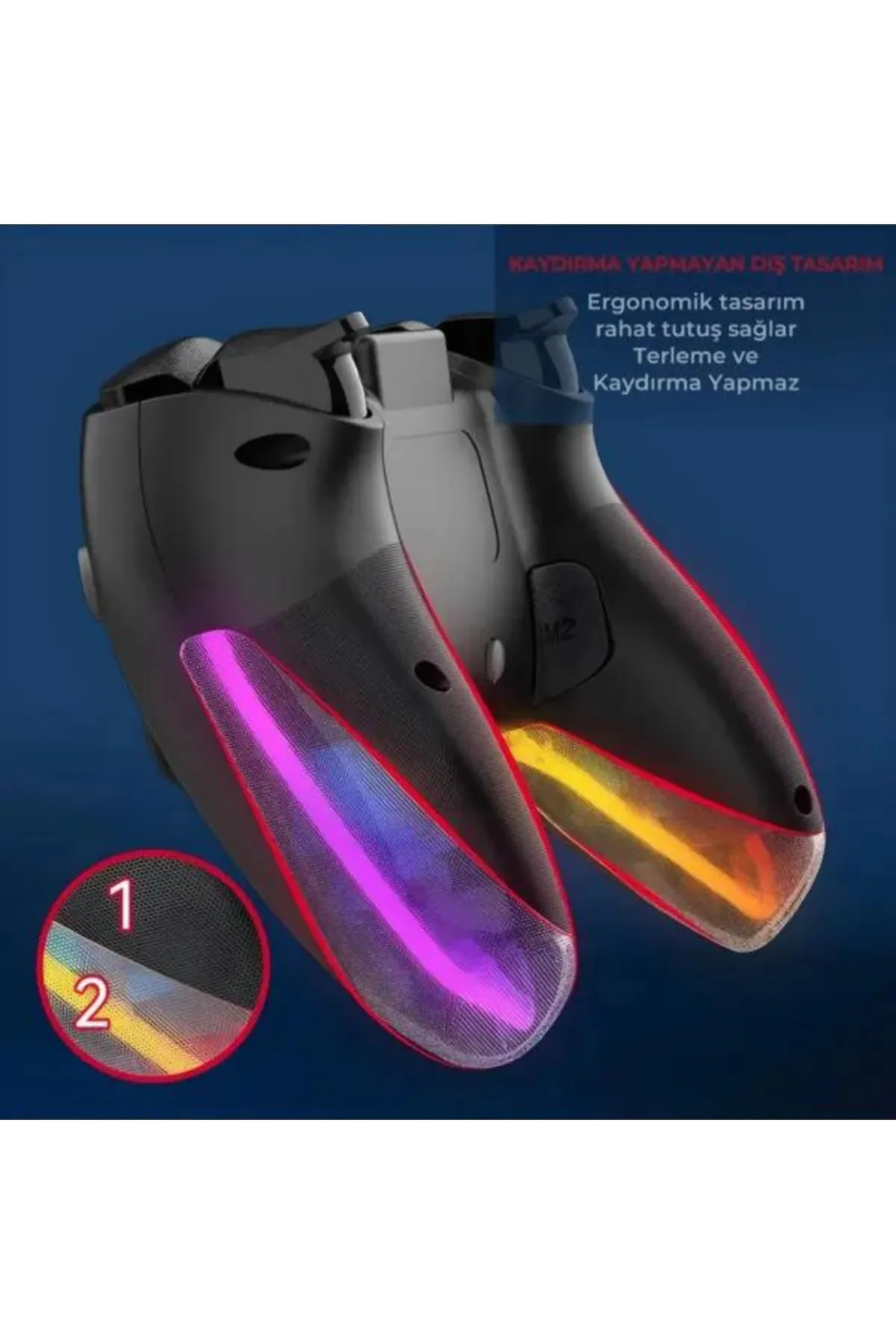 HEJARON LOBO PS4 Kol Kablosuz Gamepad Oyuncu Kol /Çift Titreşim Eksenli RGB Mod/PS4/Switch/PC/Androd/İphone