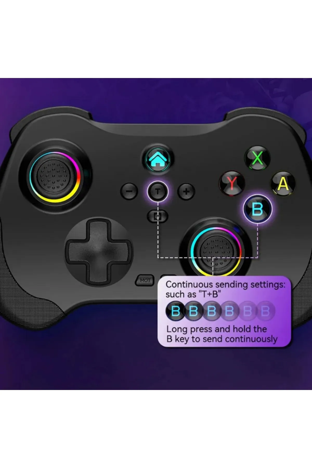 HEJARON LOBO RgbWireless Control 9.Nesil Gamepad Kablosuz For Nintendo Switch PS3-PS4-Android-İOS-PC/ uyumlu