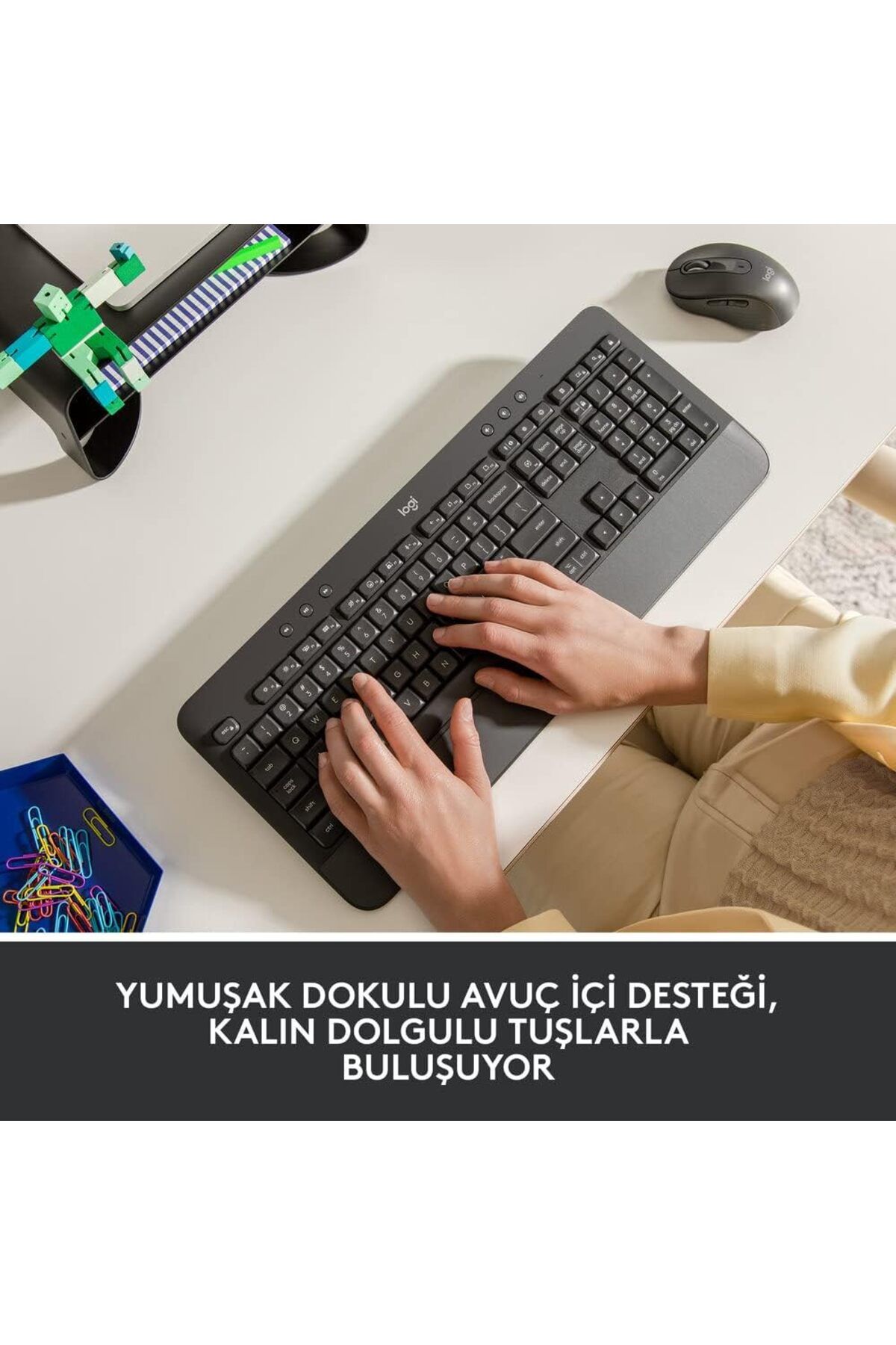 Genel Markalar Logitech Signature K650 Tam Boyutlu Kablosuz Klananye, Bilek Desteği, Ble Bluetooth Naneya Logi Bolt