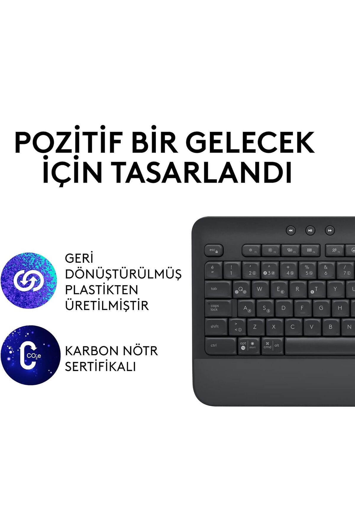 Genel Markalar Logitech Signature K650 Tam Boyutlu Kablosuz Klananye, Bilek Desteği, Ble Bluetooth Naneya Logi Bolt