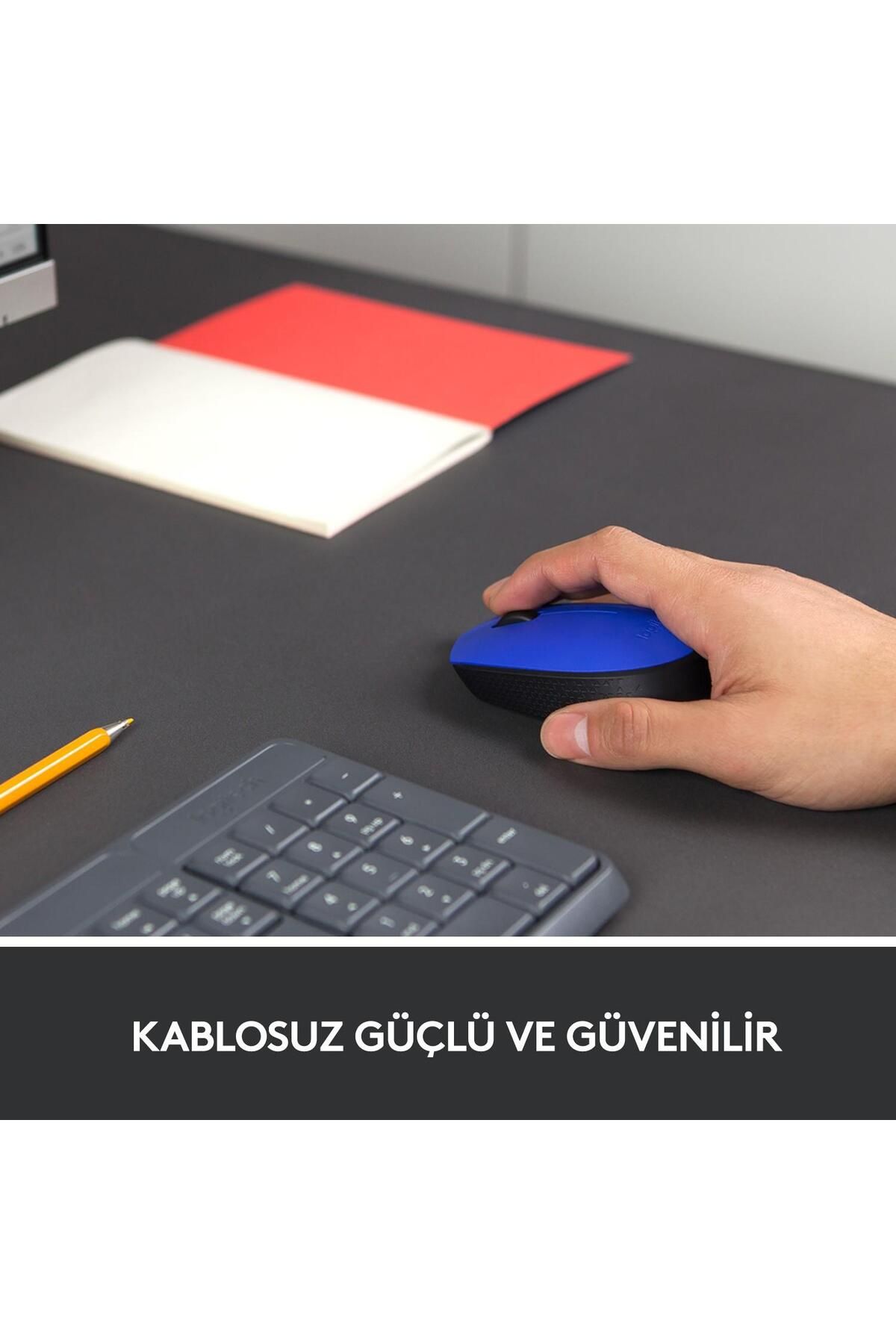 OEM Logitech Usb Alıcılı Kablosuz Kompakt Mavi Kablosuz Mouse