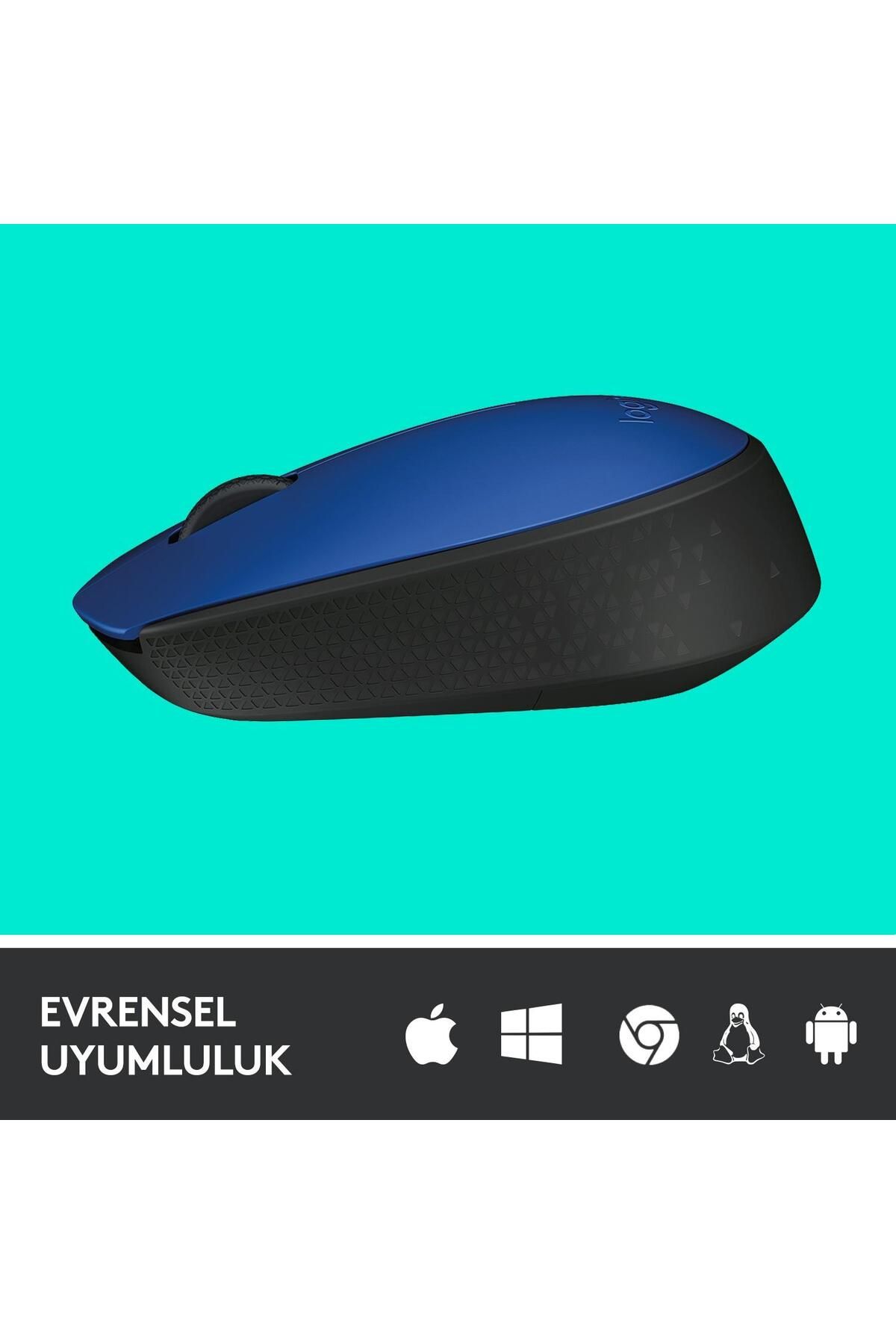 OEM Logitech Usb Alıcılı Kablosuz Kompakt Mavi Kablosuz Mouse