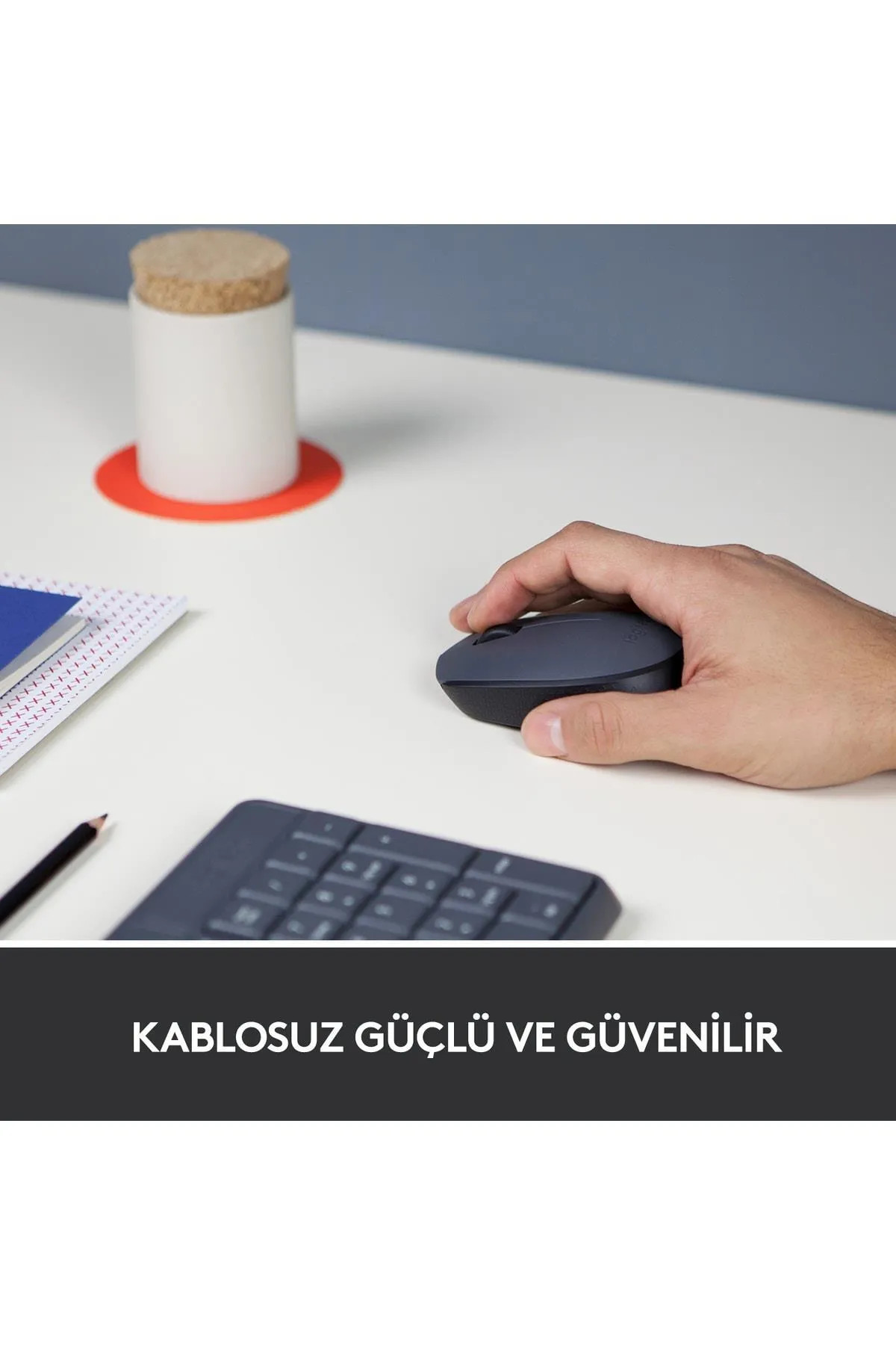 OEM Logitech Usb Alıcılı Kablosuz Mouse Siyah Gri