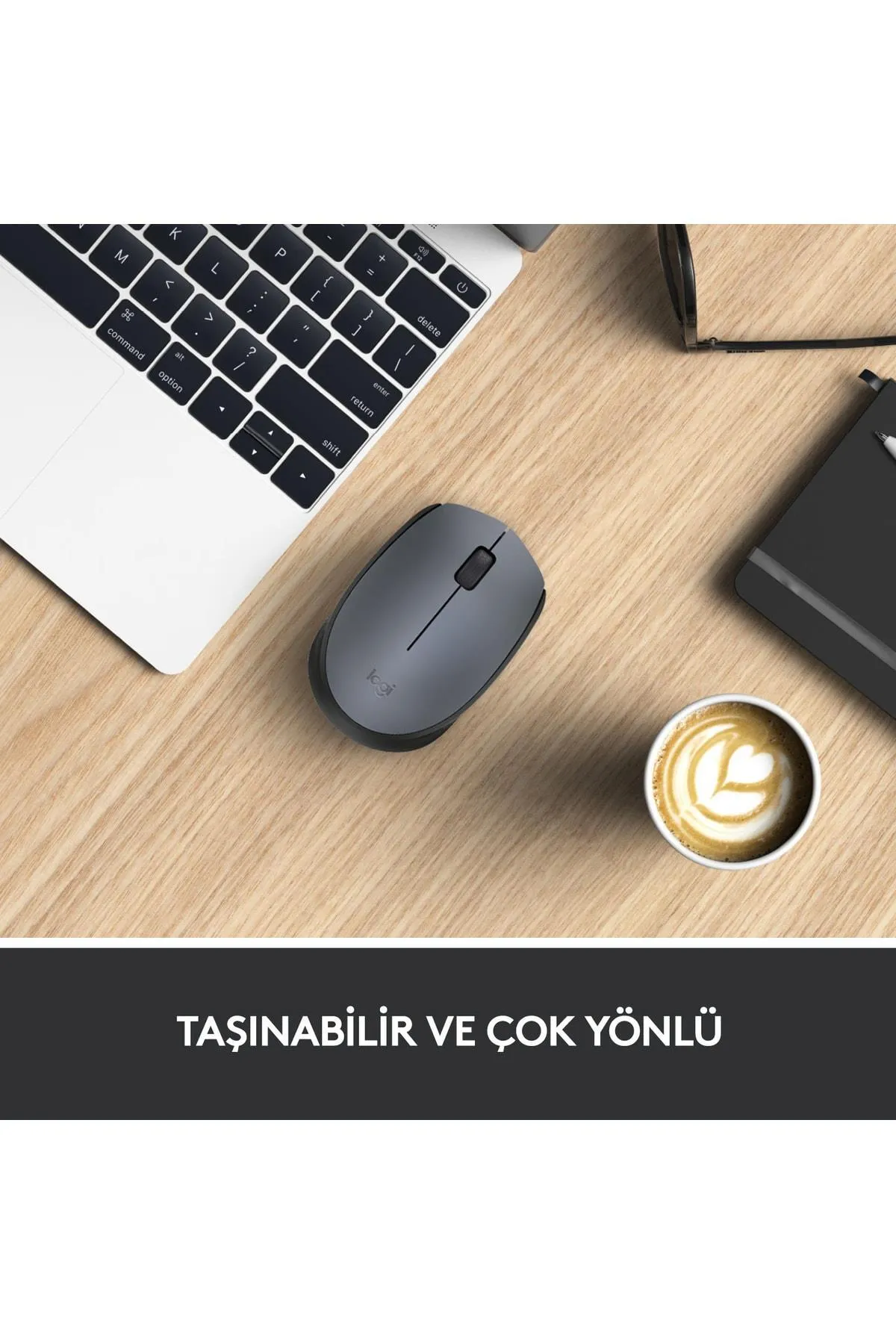 OEM Logitech Usb Alıcılı Kablosuz Mouse Siyah Gri