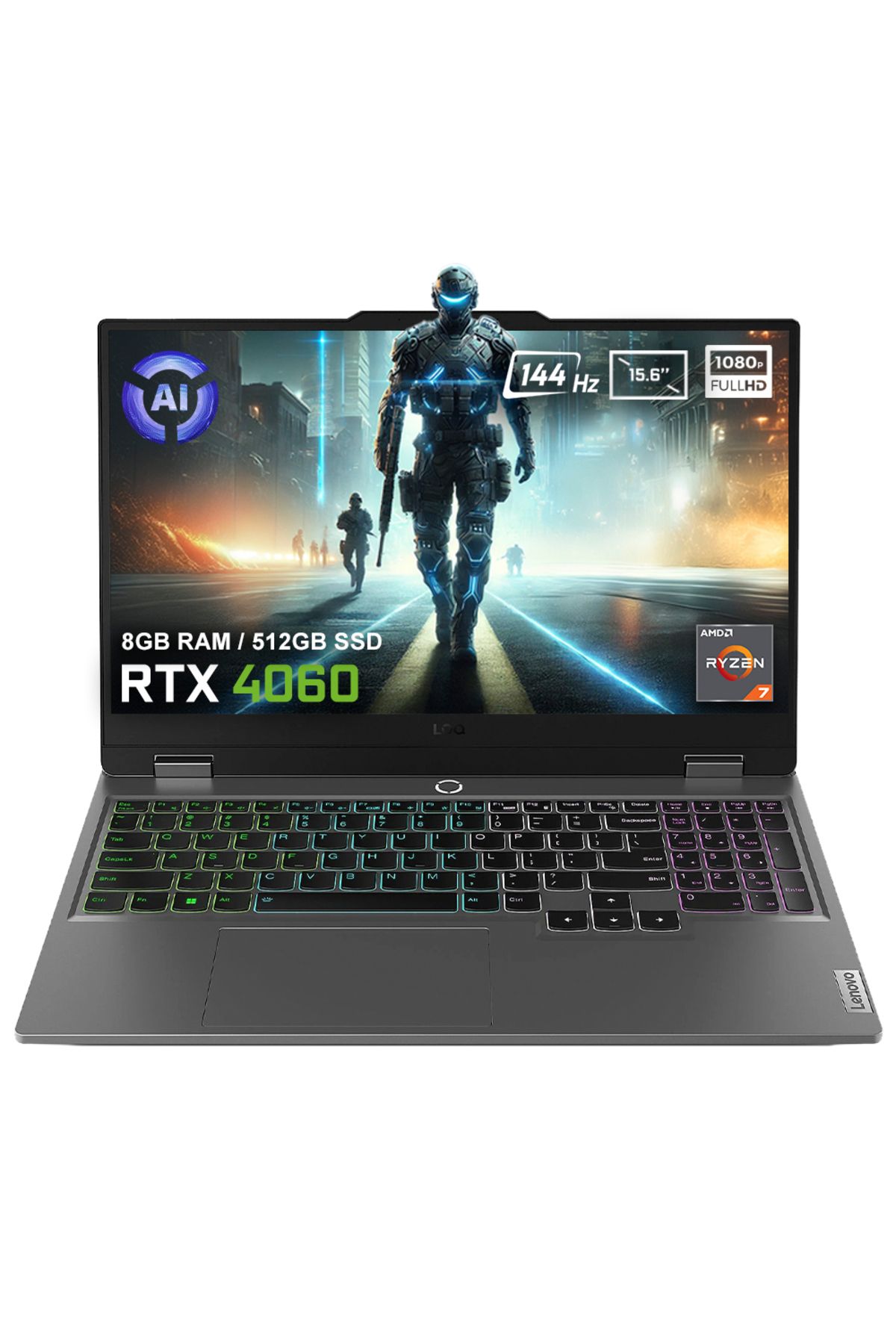 Lenovo LOQ 15AHP9 83DX00B1TR Ryzen 7-8845HS 8GB 512GB RTX4060 Gaming Laptop (Yapay Zeka Destekli)