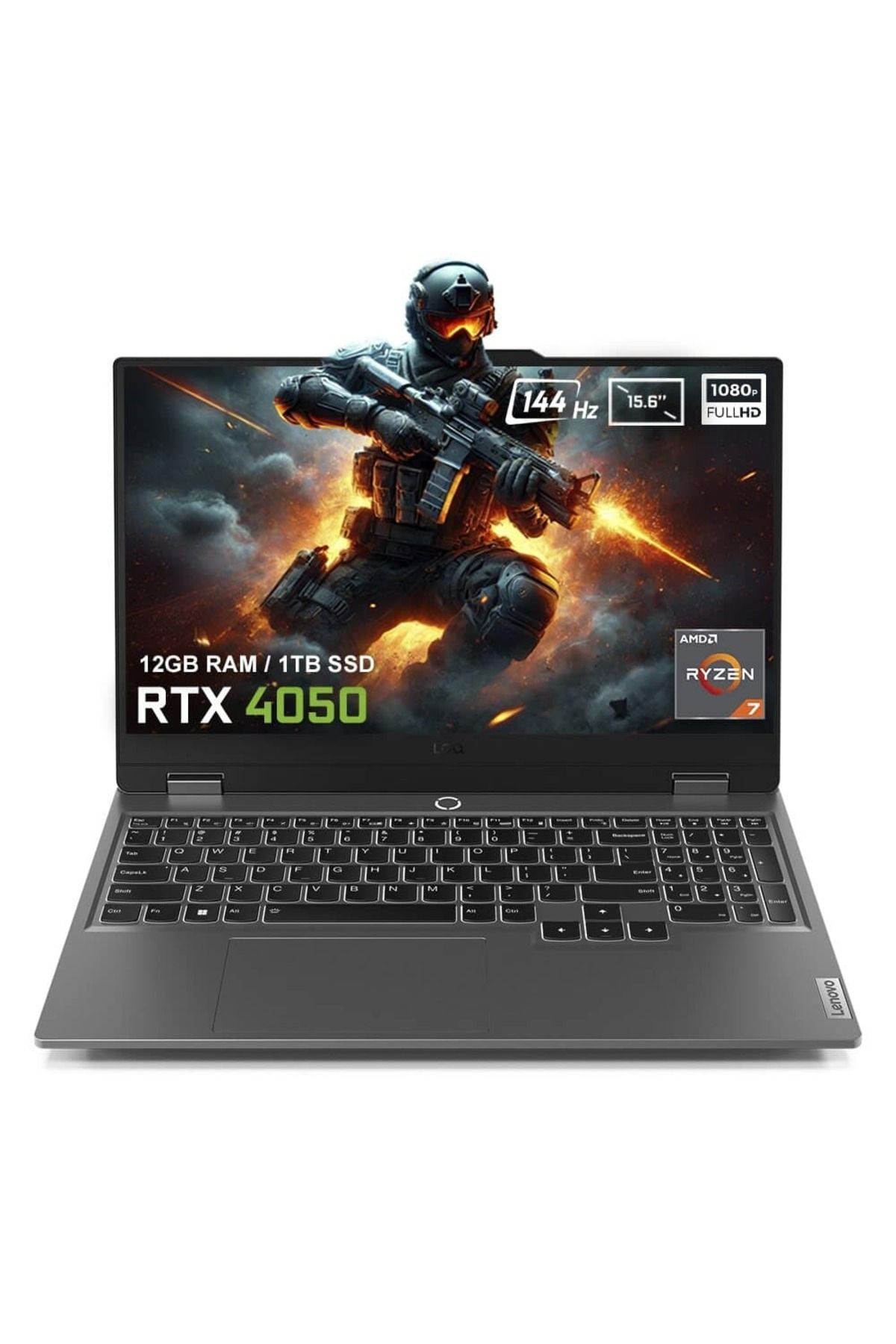 Lenovo LOQ 15ARP9 83JC00CRTR Ryzen 7 12GB DDR5 1TB SSD RTX4050 6GB 144Hz FHD FreeDos Gaming Laptop