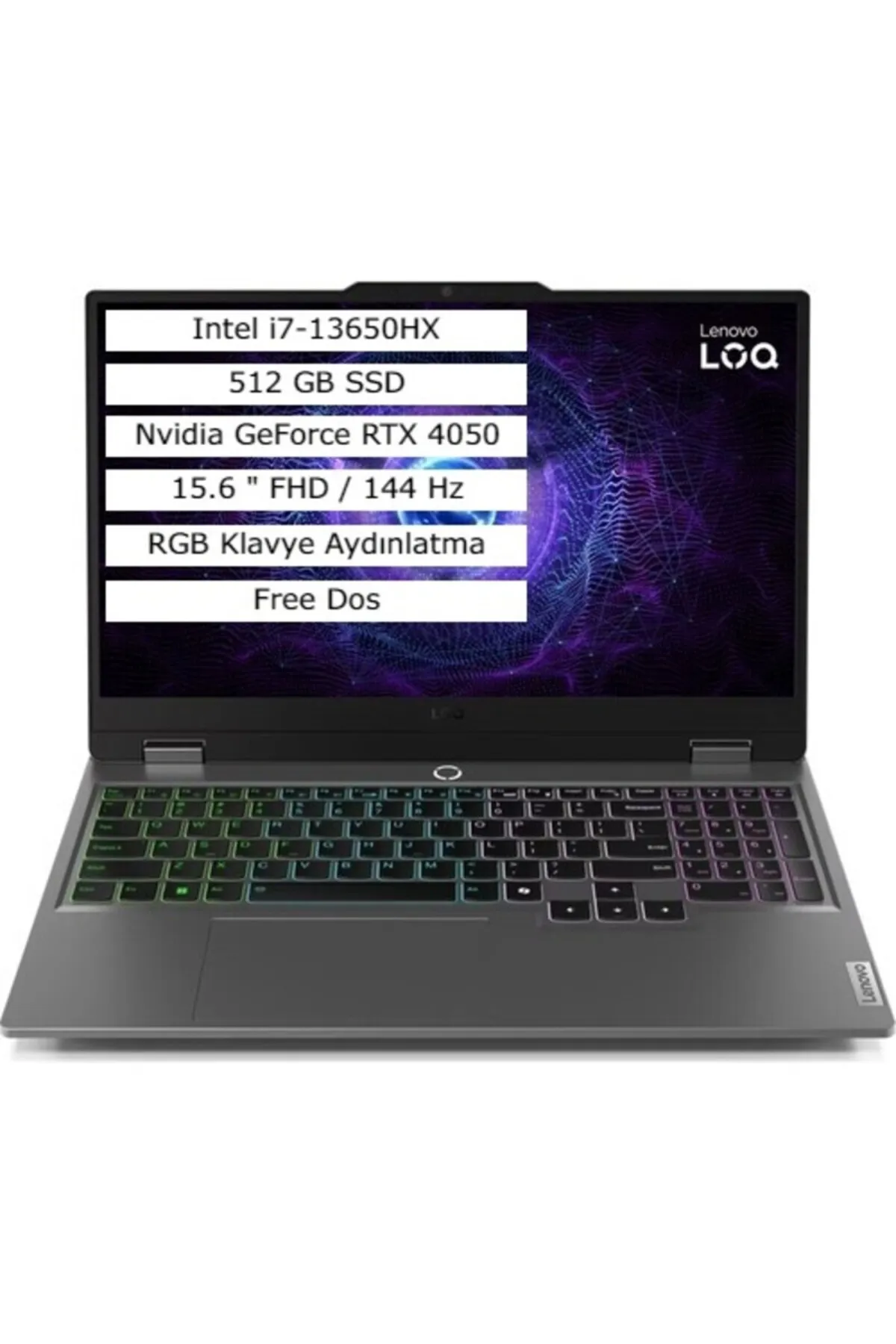 Lenovo LOQ 15IRX9 83DV00G7TR i7-13650HX 8G 512 SSD 6GB RTX4050 15.6 FreeDos