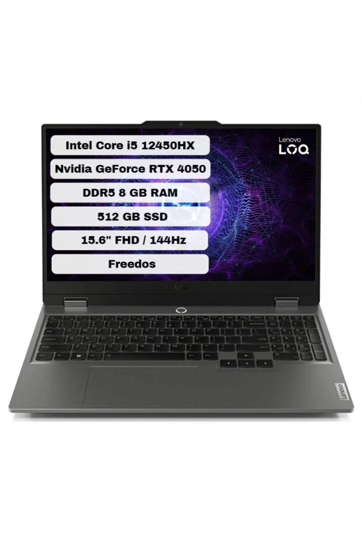 Lenovo LOQ 83GS007WTR Intel Core i5 12450HX 8GB 512GB SSD RTX 4050 Freedos 15.6" FHD Bilgisayar