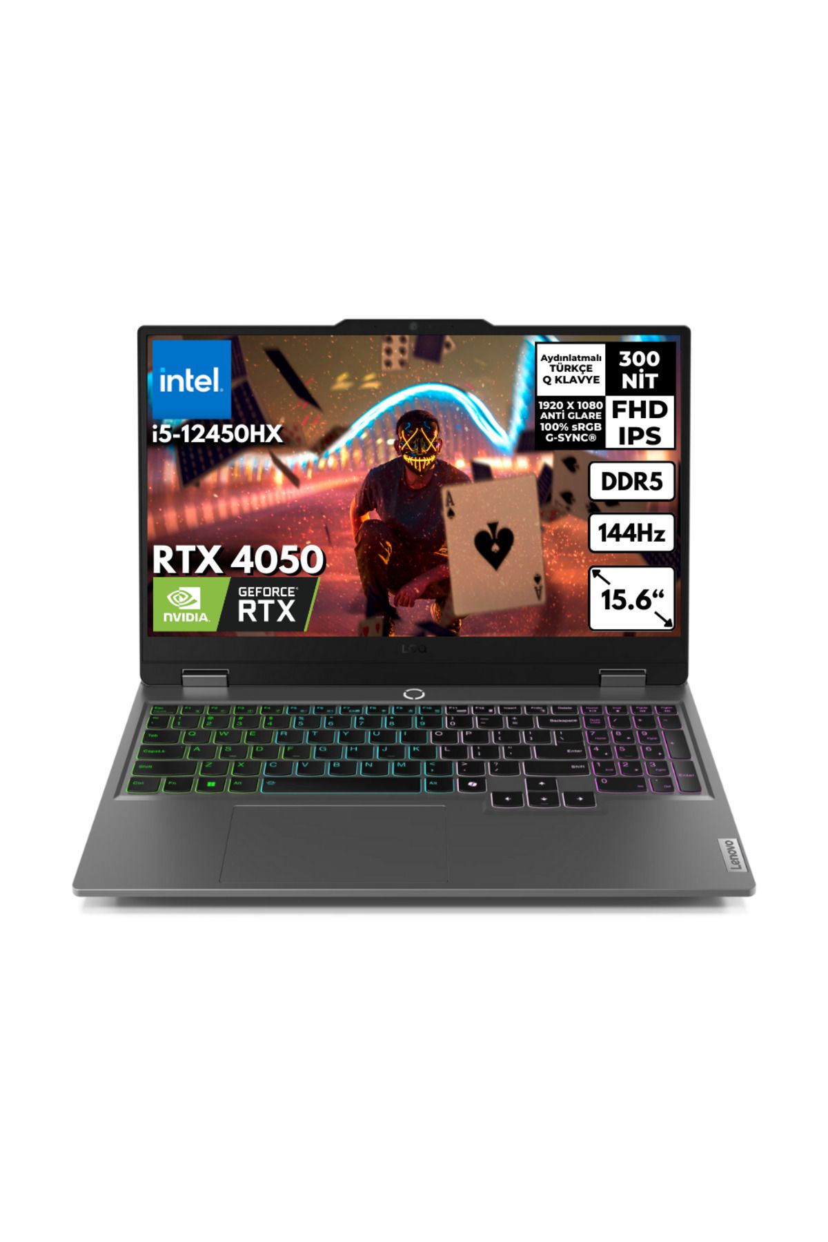 Lenovo LOQ i5-12450HX 16GB 512 GB SSD RTX4050 (6GB) 105W 15.6" FHD 144Hz Win11 Pro