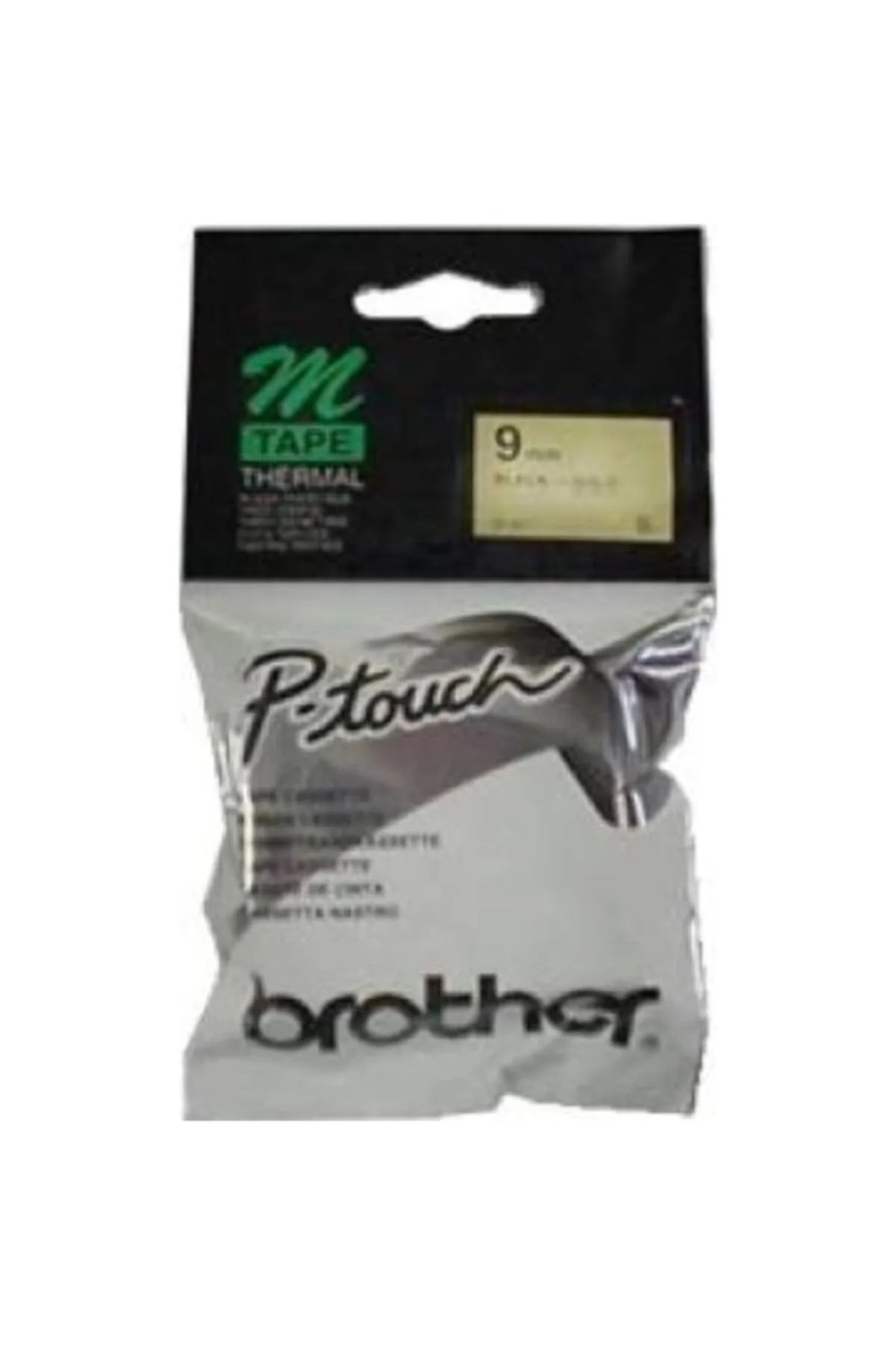 Brother M-821 Altın Üzerine Siyah P-touch Etiket 9mm Pt-55 / Pt-60 / Pt-80