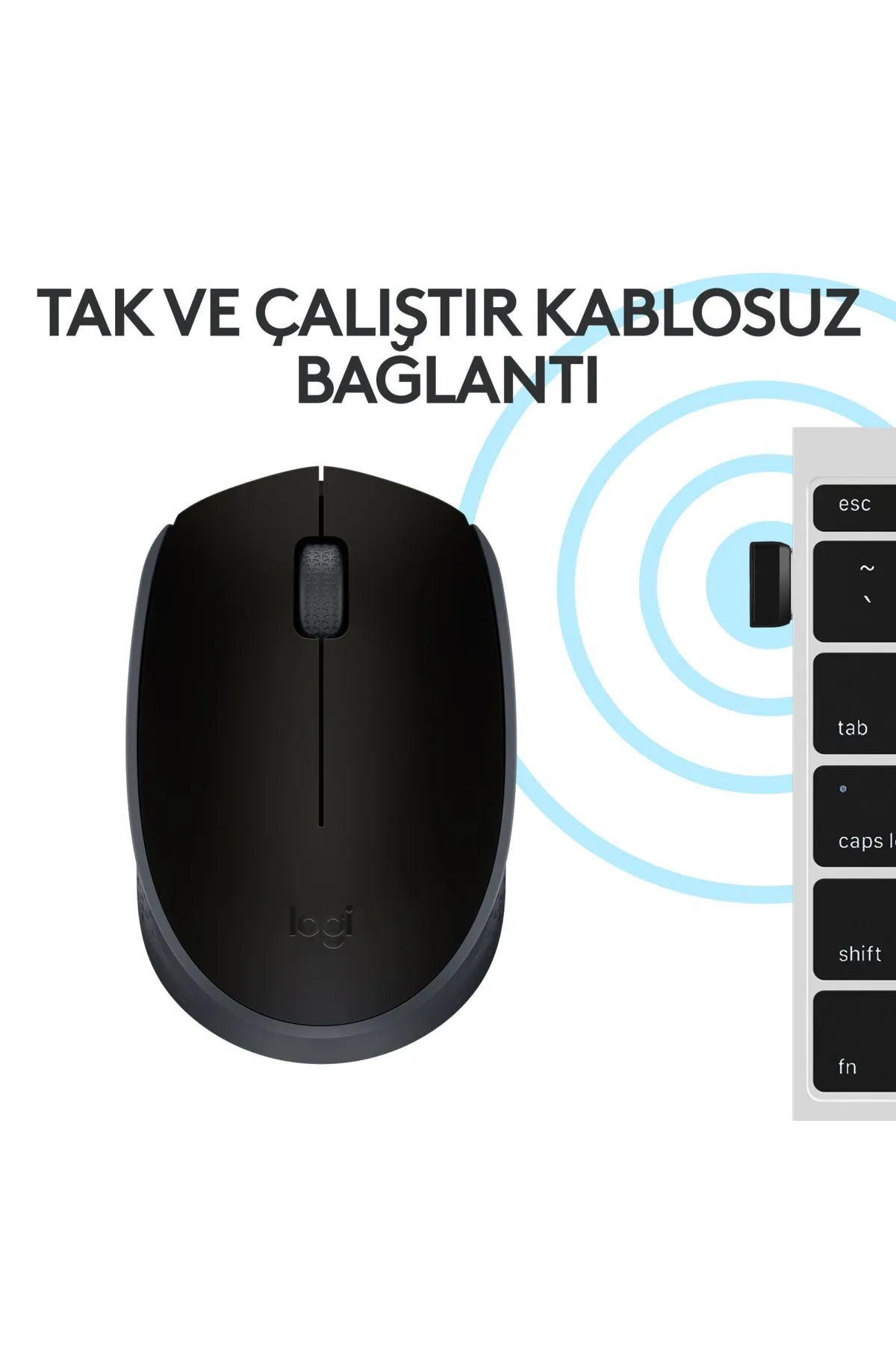 Logitech M171 USB Alıcılı Kablosuz Kompakt Mouse - Siyah 910-004424