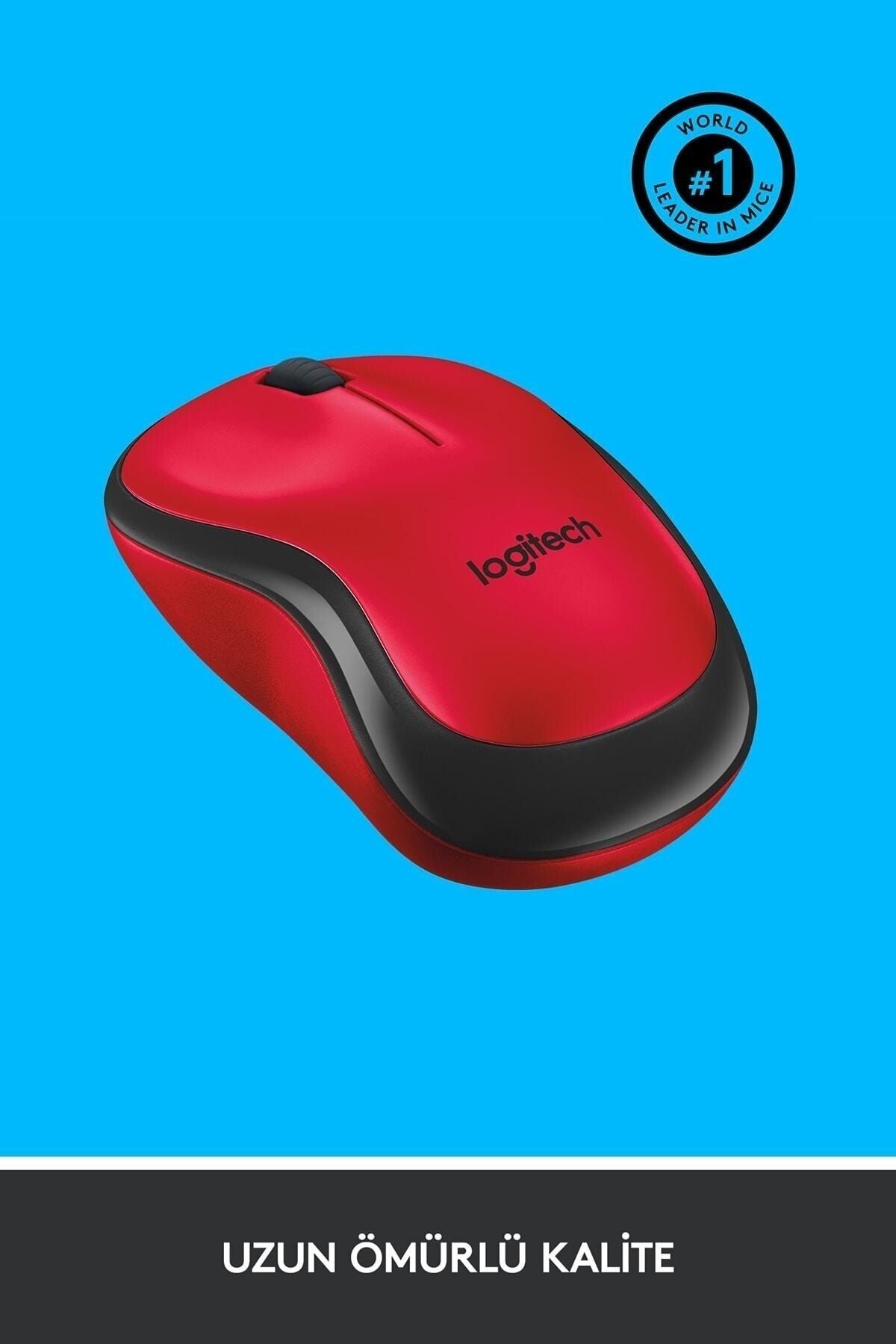 Logitech M220 Sessiz Kompakt Kablosuz Mouse  Kırmızı Store Yeni Model Desen 976748