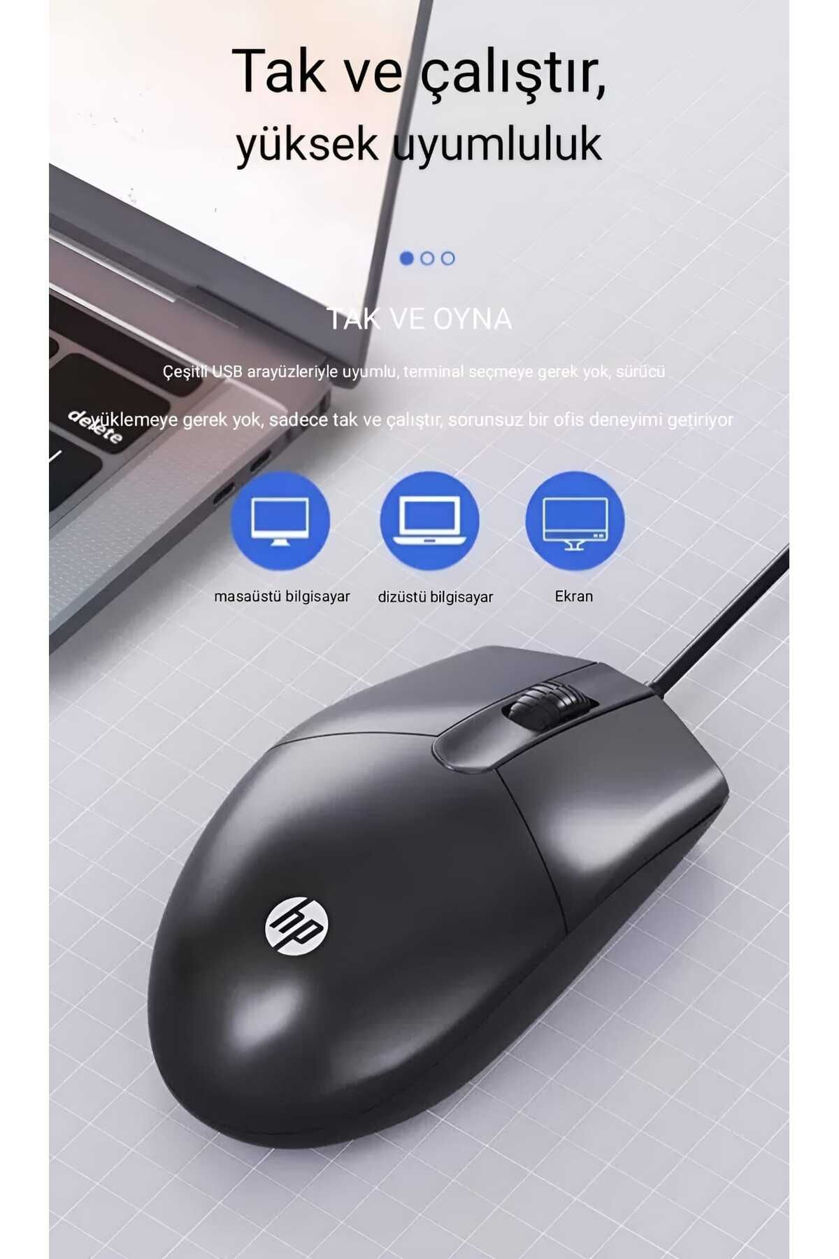 HP M260 1200 Dpı Usb Kablolu Optik Oyuncu Mouse Siyah (Ramwhite Türkiye Garantili)