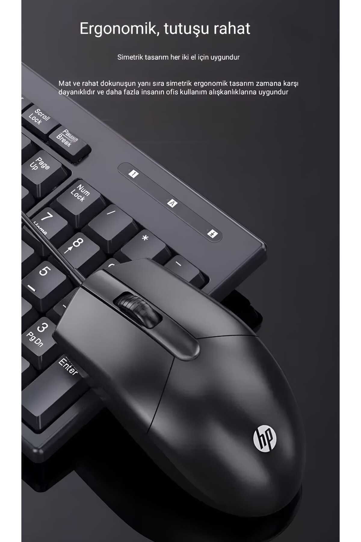 HP M260 1200 Dpı Usb Kablolu Optik Oyuncu Mouse Siyah (Ramwhite Türkiye Garantili)