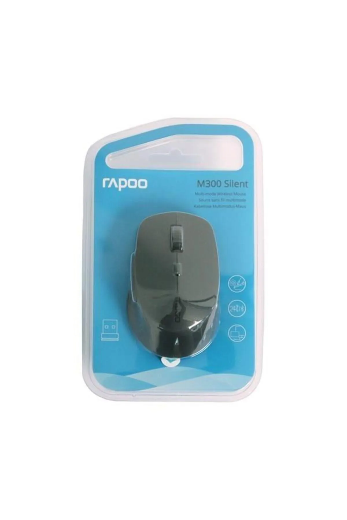 Rapoo M300 18048 1600dpı Çok Modlu Sessiz Tıklama Özellikli Kablosuz Mouse Koyu Gri