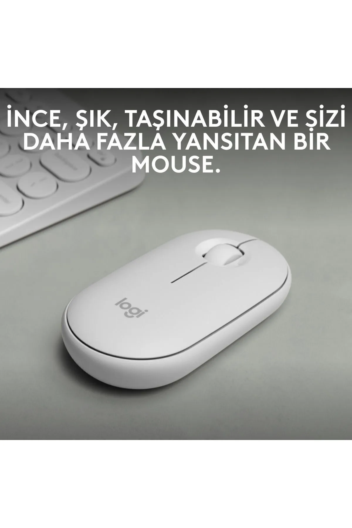 Logitech M350s Pebble 2 Kablosuz Mouse - Beyaz BLUETOOTH (usb alıcı çıkmaz)