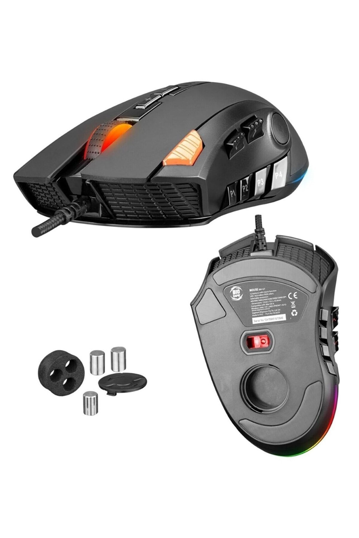 HANDJOY M7 Usb Kablolu Oyun Faresi 10.000 Dpı 11 Tuşlu Makrolu Gaming Mouse Rgb Özel Yazılım Yüklü