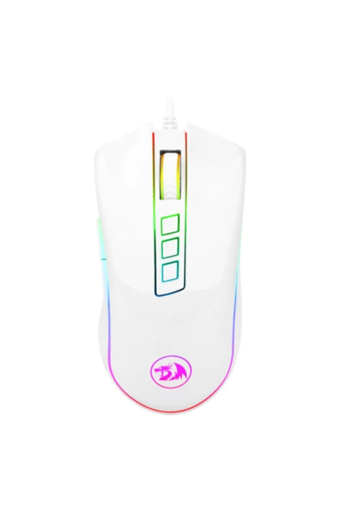 Redragon M711w Cobra White Beyaz Rgb Ledli Oyuncu Mouse 5000dpi 7 Programlanabilir Tuş Fare