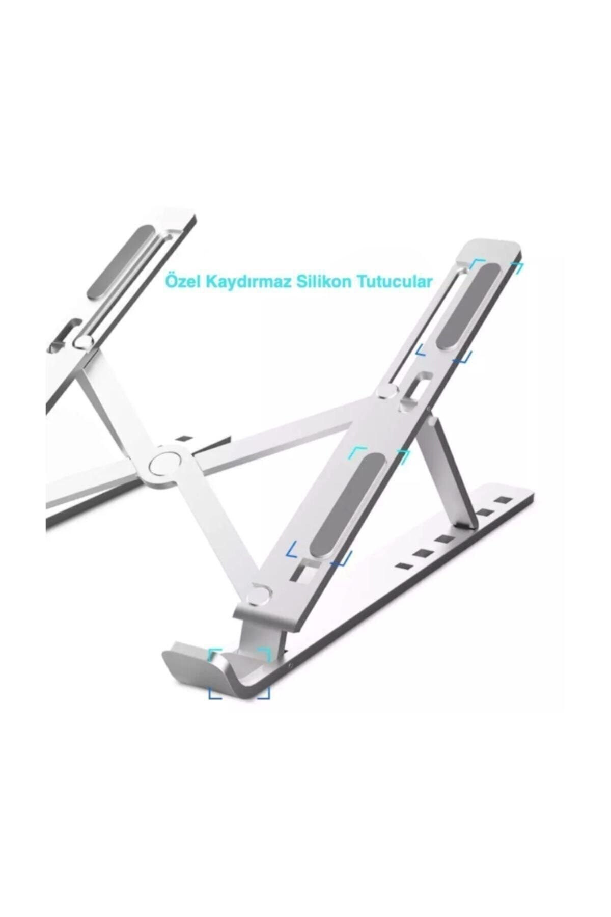 teknosepetim Macbook Laptop Bilgisayar Standı Notebook Özel Yükseltici Stand Tablet Tutucu Ayarlı Metal