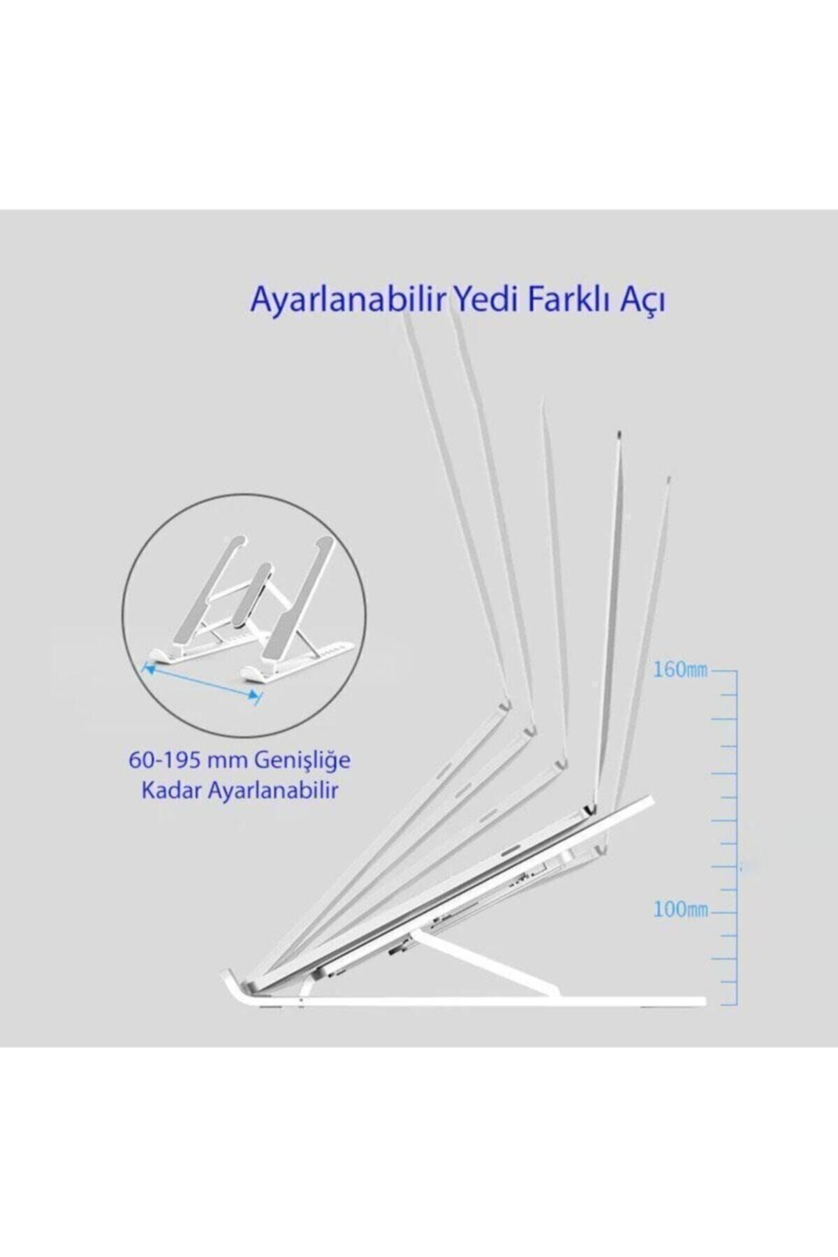 teknosepetim Macbook Laptop Bilgisayar Standı Notebook Özel Yükseltici Stand Tablet Tutucu Ayarlı Metal