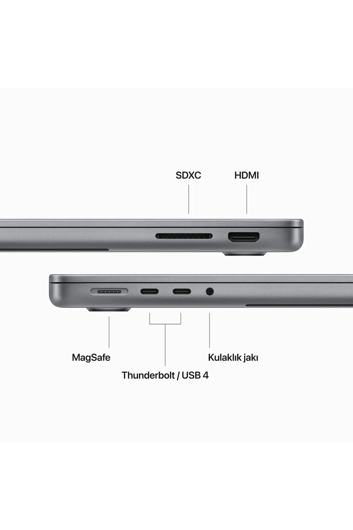 Apple MacBook Pro 14 inç M3 Çip 8CPU 10GPU 16GB Bellek 1TB SSD MXE13TU/A - Gümüş