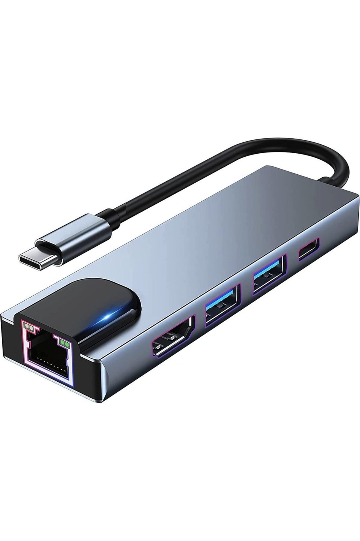 GameFire Macbook Uyumlu Usb Type-c 4k Hdmi / Ethernet 5in1  Çevirici Çoklayıcı Hub