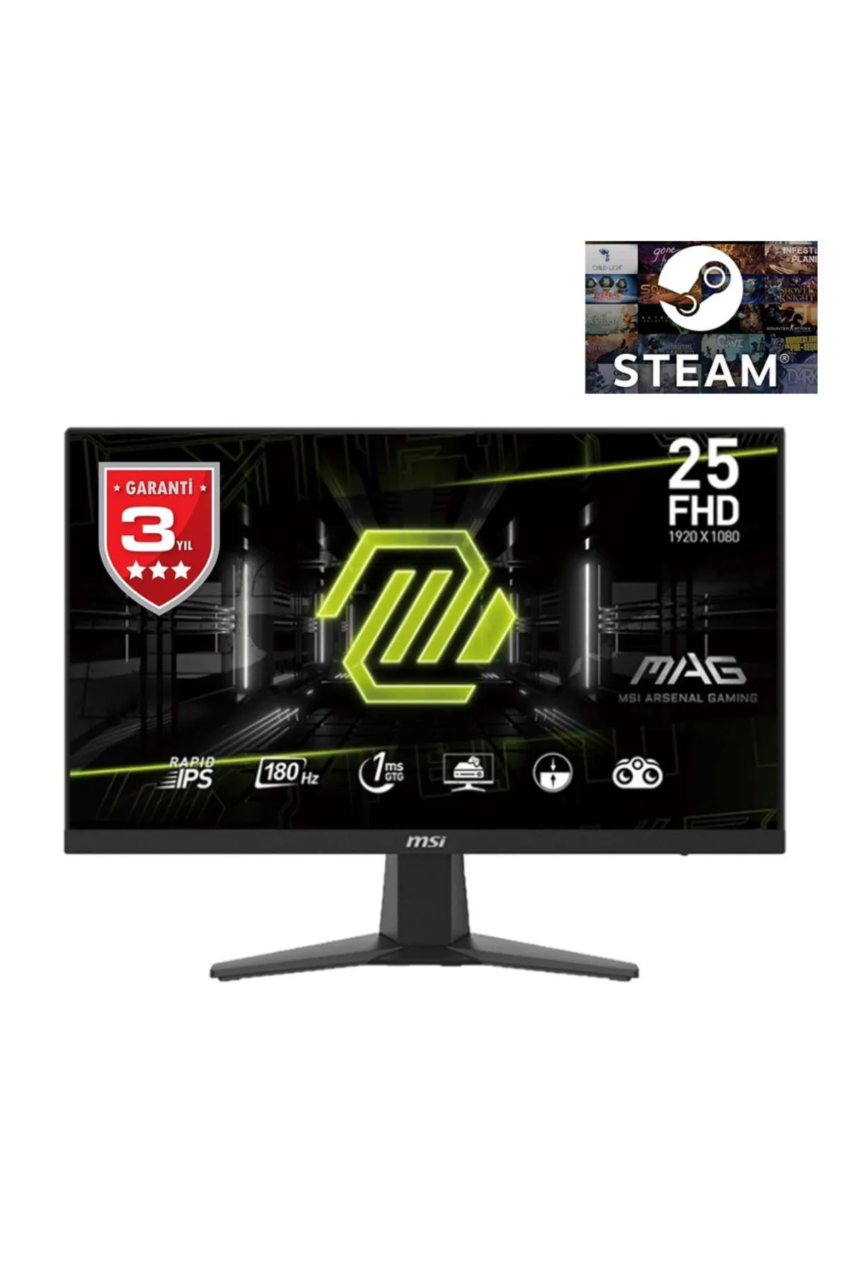 MSI Mag 256f 24.5 1920x1080 180hz 1ms Hdmı Dp Type-c Adaptive Sync Gaming Monitör