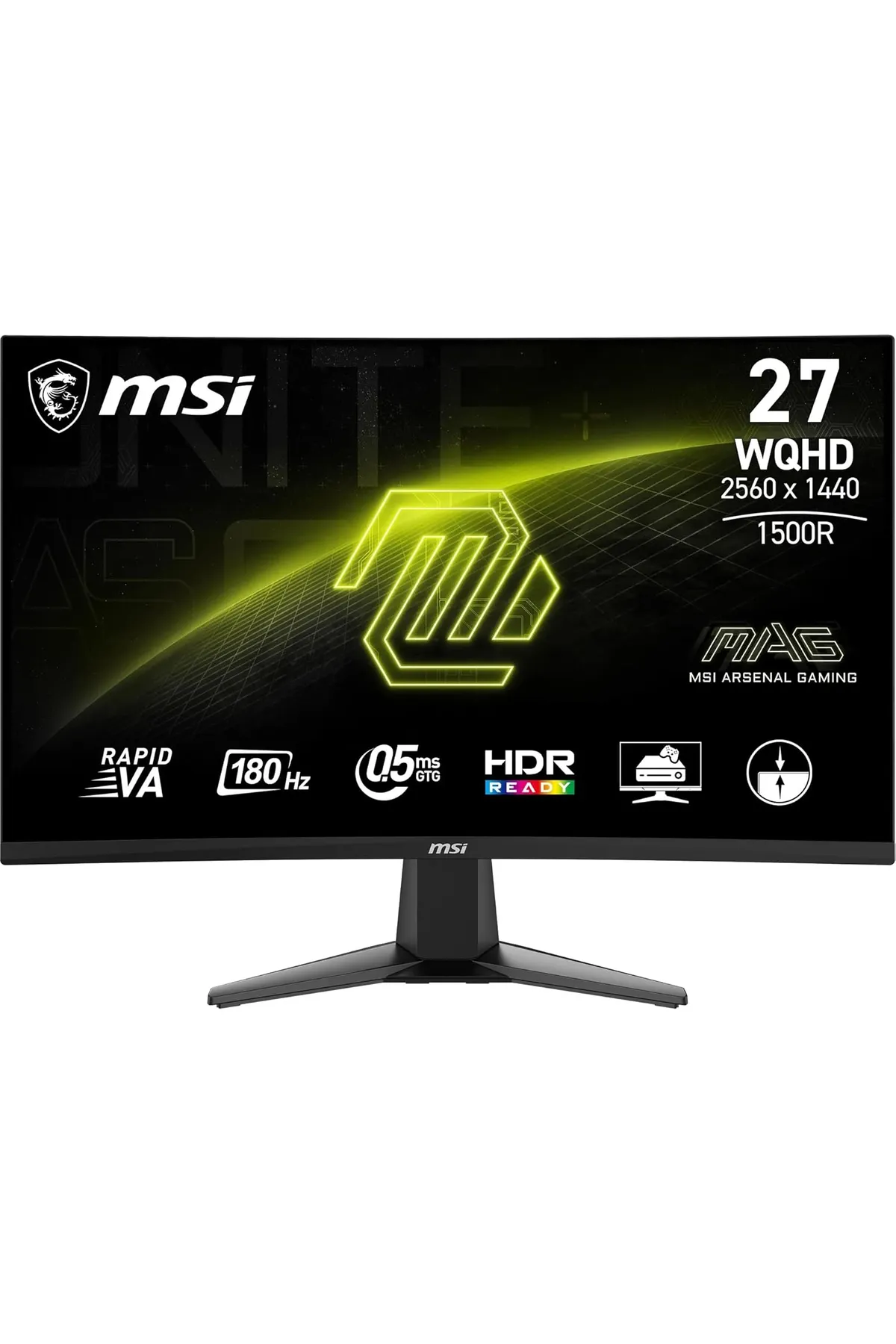 MSI Mag 27cq6f 27'' 180hz 0,5ms Wqhd Rapid Va Curved Gaming (OYUNCU) Monitör