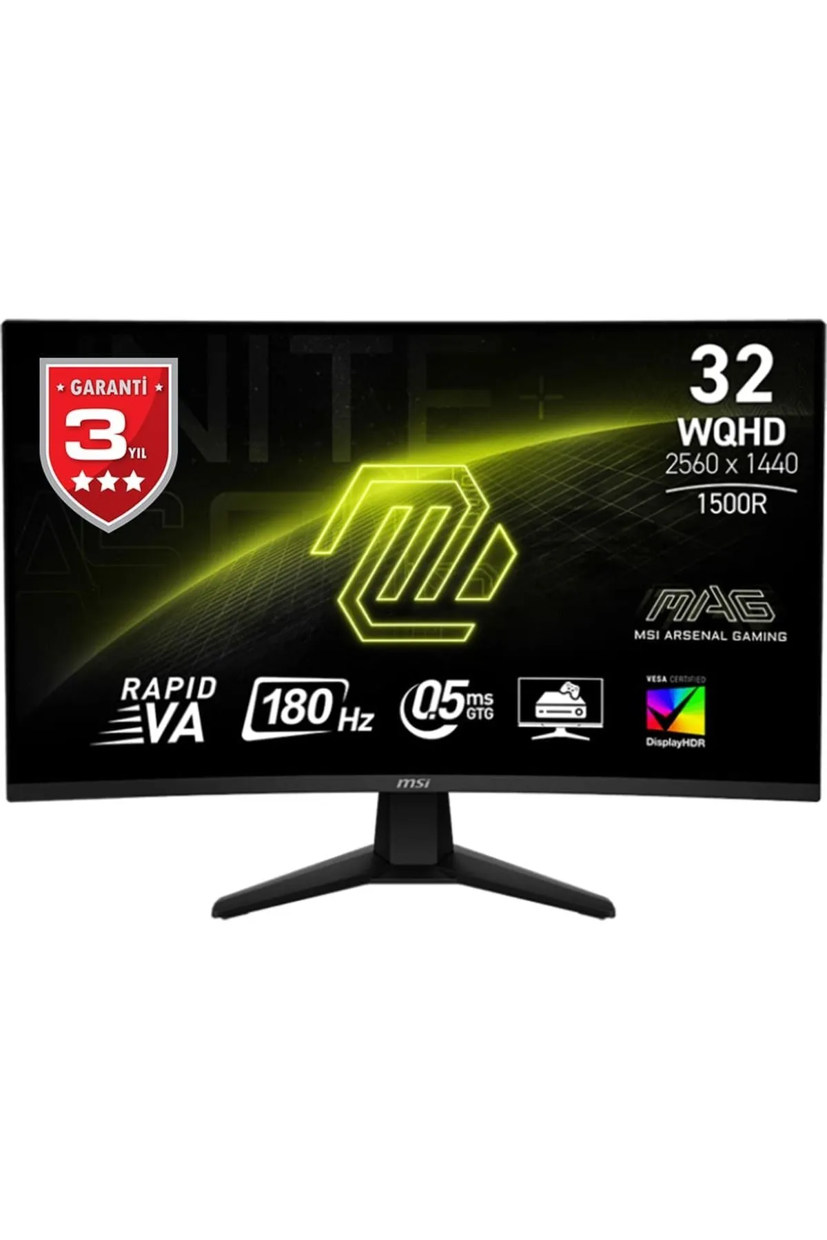 MSI Mag 32cq6f 31,5" 180hz 0,5ms Rapid Va Adaptive-sync Wqhd Gaming (OYUNCU) Monitör