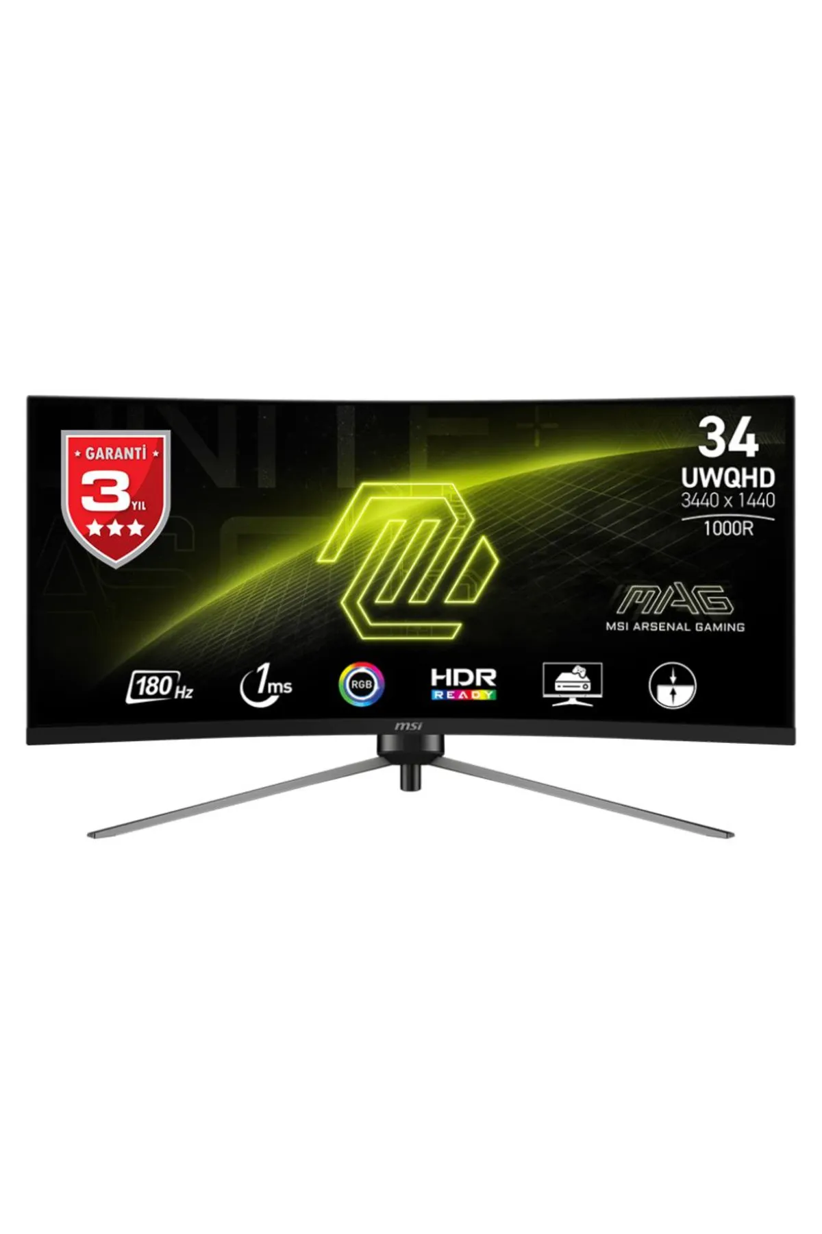 MSI Mag 345cqr 34'' 180hz 1ms Wqhd Va Curved Gaming (OYUNCU) Monitör