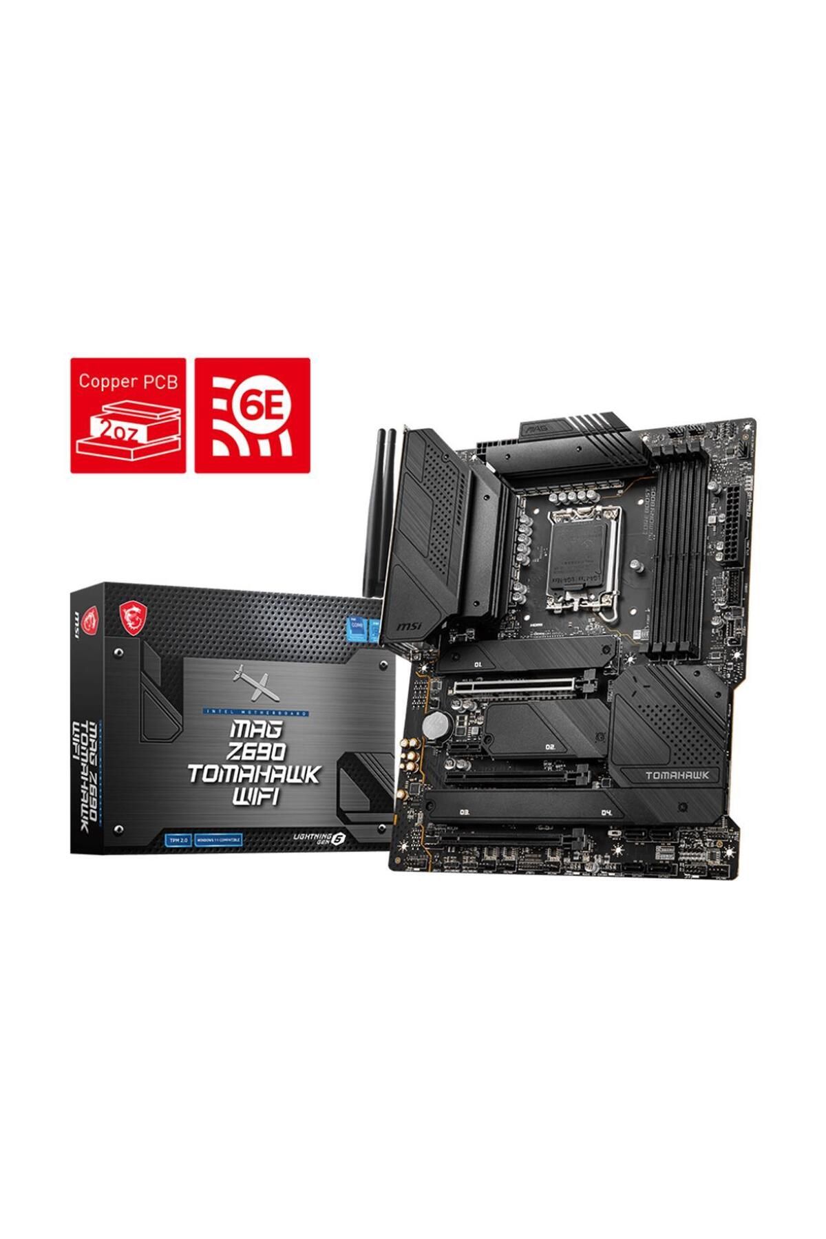 MSI Mag Z690 Tomahawk Wifi Soket 1700 Ddr5 6400(OC) Pcı-e Gen 5 M.2 Wi-fi6 Atx Anakart