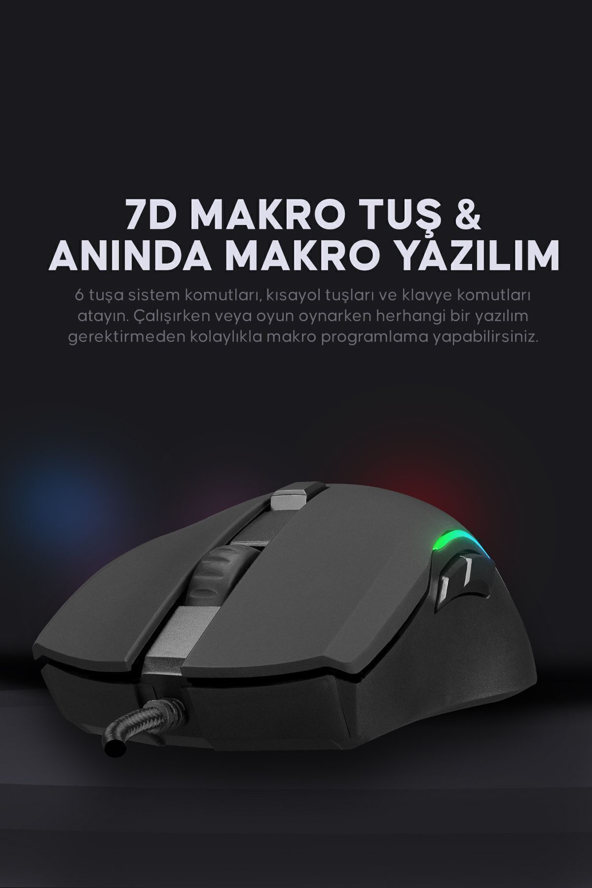 Rampage Mage M1 Rgb Siyah Rgb Işıklı 3600 Dpi Gaming Oyuncu Mouse