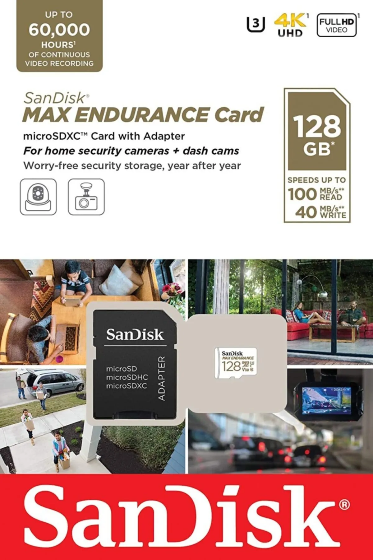 Sandisk Max Endurance 128gb Sdsqqvr-128g-gn6ıa Micro Sdxc 100/40mb/s C10 V30 Hafıza Kartı