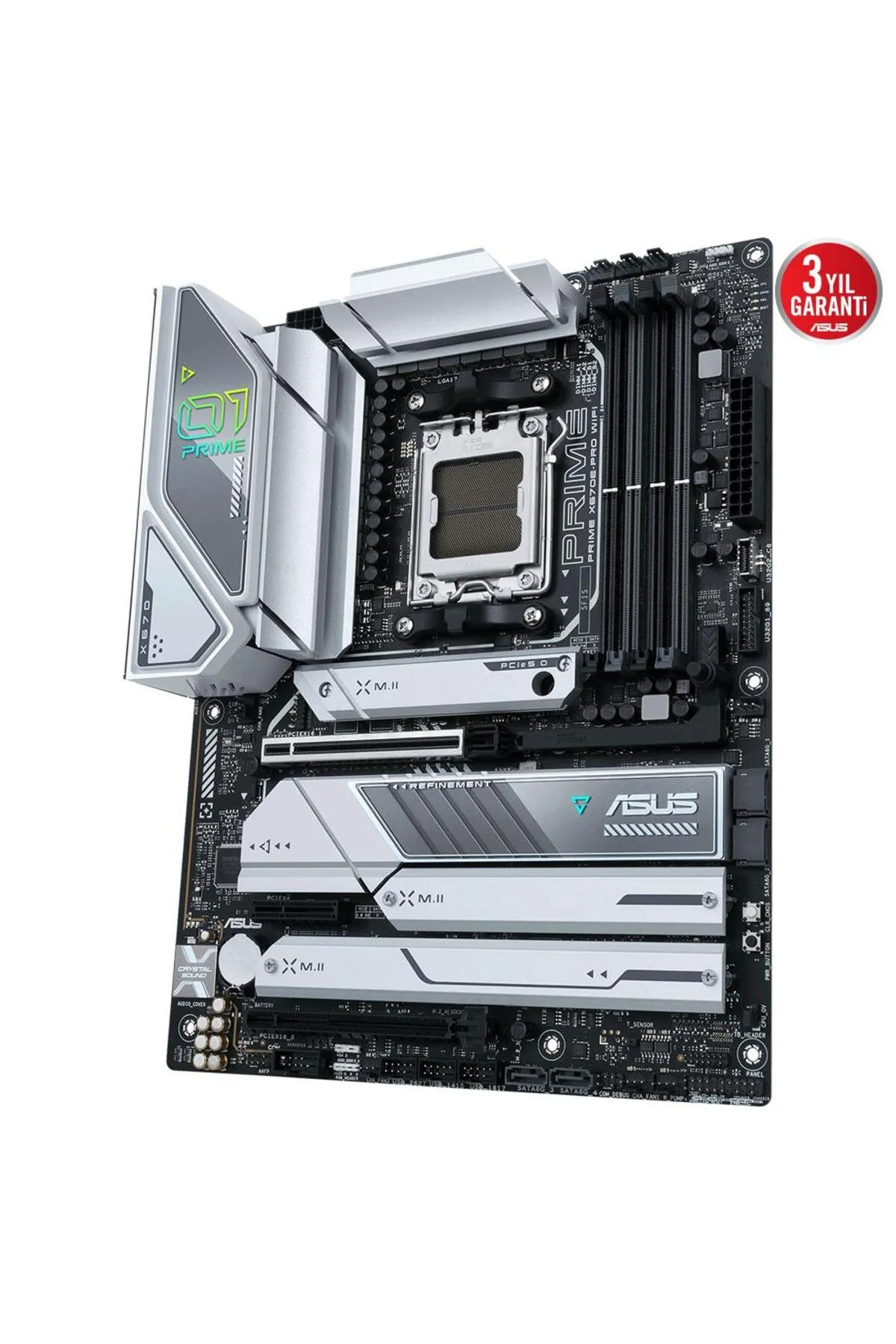 Asus MB PRIME X670E-PRO WIFI AMD X670E AM5 DDR5 6400 DP HDMI 4X M2 USB3.2 RGB 2.5GBİT LAN ATX