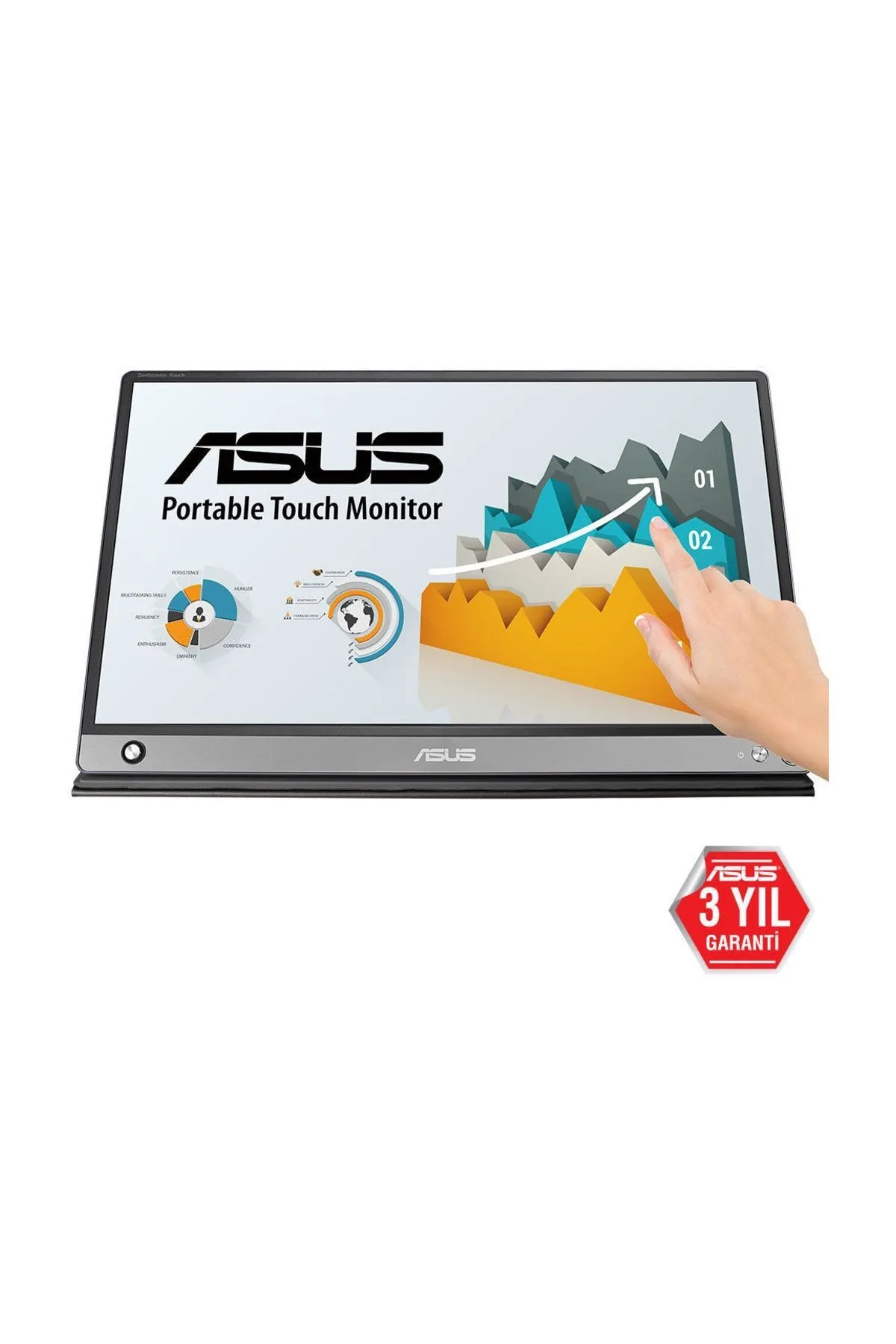 Asus MB16AMT 15.6" FullHD 5ms 3 USB Type-C IPS Dokunmatik Monitör