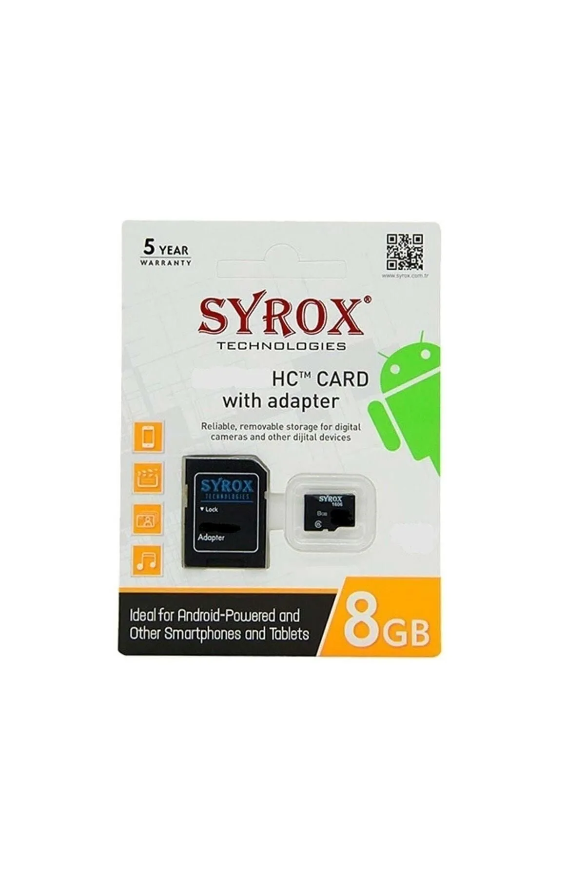 Syrox Mc8 Microsd 8gb Hafıza Kartı