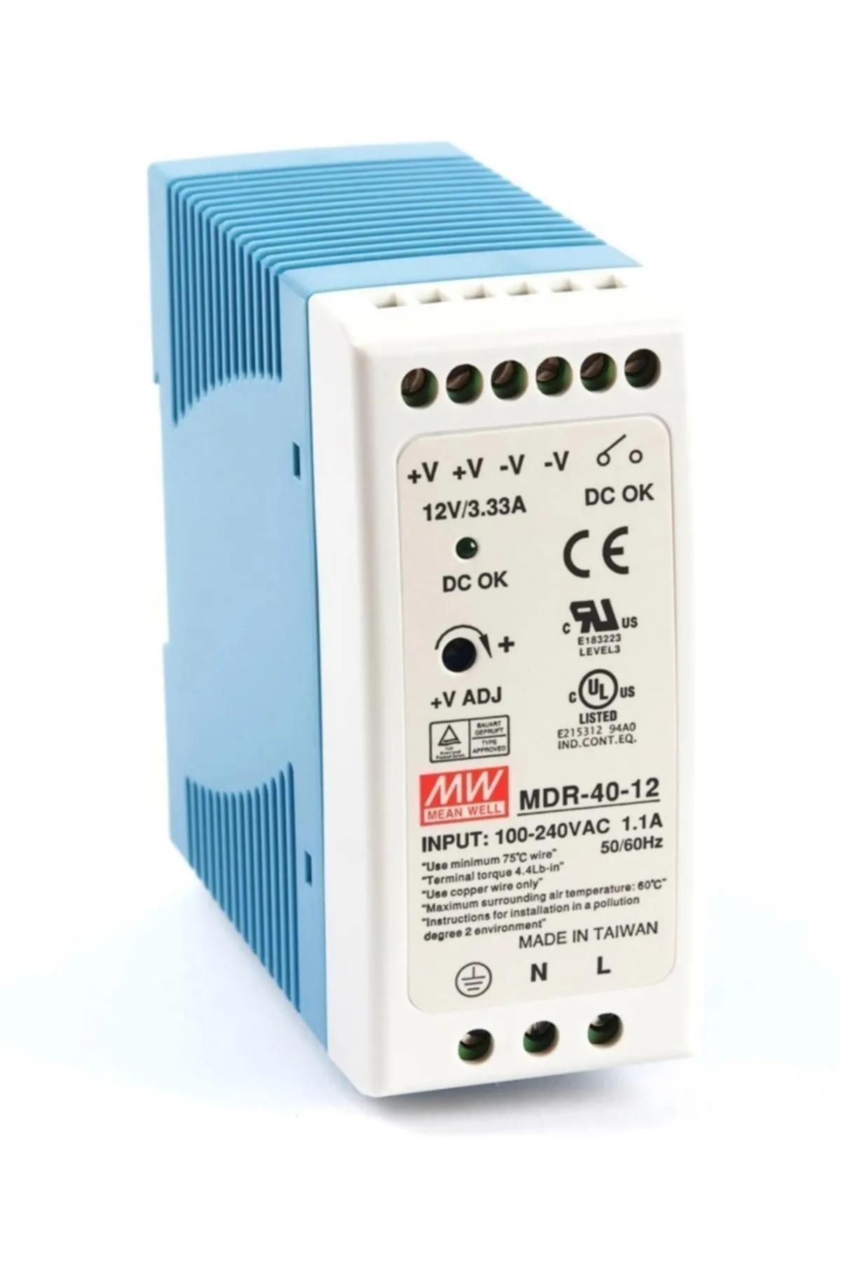 Meanwell Mdr-040-12 12vdc 3.33amp Dın Rail Güç Kaynağı