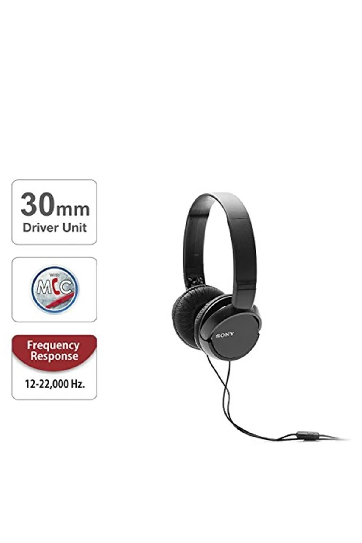 Sony Mdr-zx110ap Kulak Üstü Kulaklık, 12 Hz - 22 Khz, 30 Mm Sürücü, Siyah