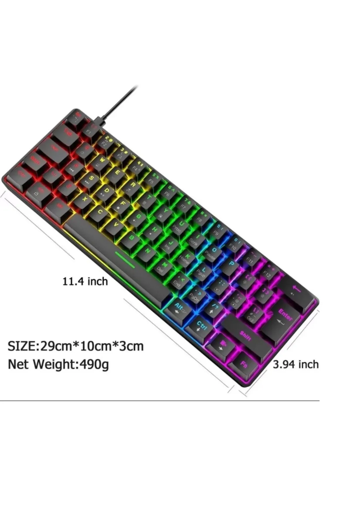 SIGHTZER MEKANİK OYUNCU KLAVYESİ RGB LED IŞIKLI TYPE-C GİRİŞLİ RED SWİTCH MECHANİCAL GAMİNG KEYBOARD