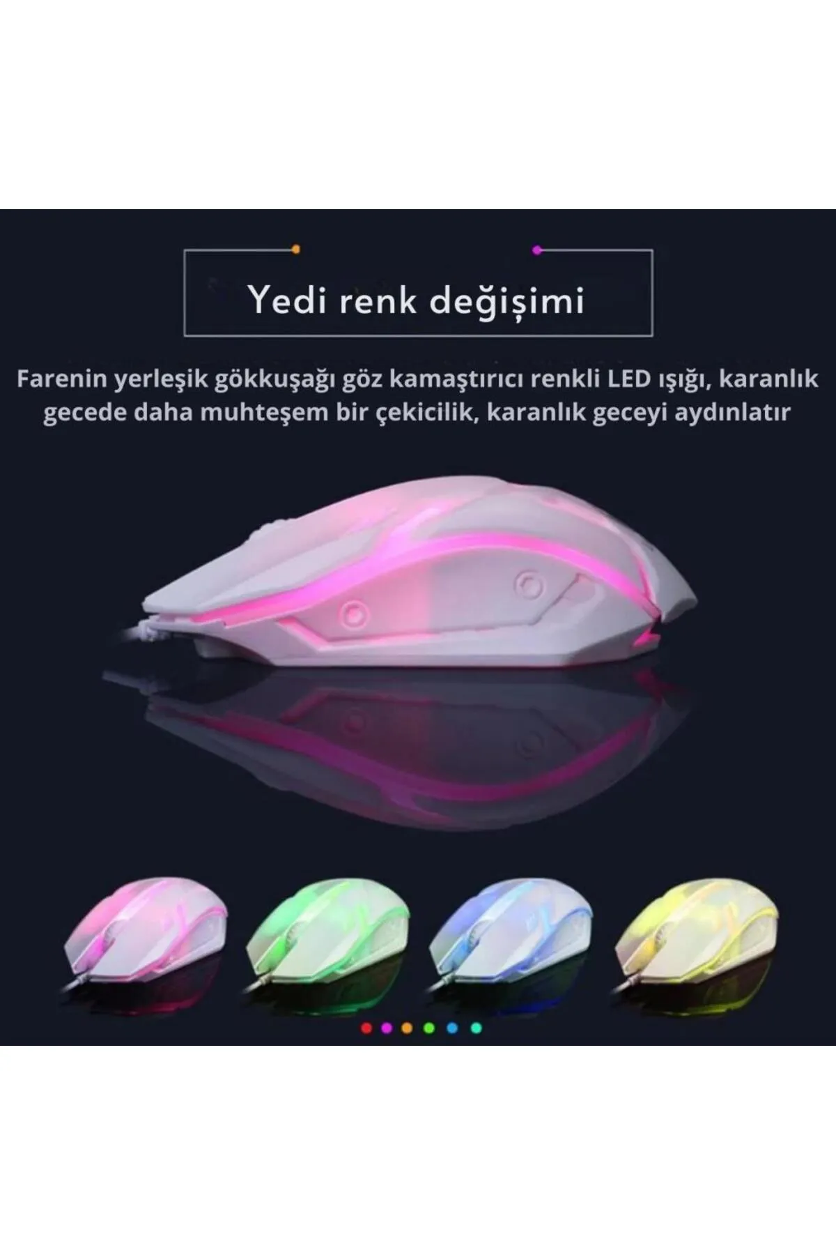 Polham Mekanikal Ultra Sessiz RGB Işıklı Kablolu Mouse Klavyesi Seti, Su Geçirmez, Hızlı Bağlantılı