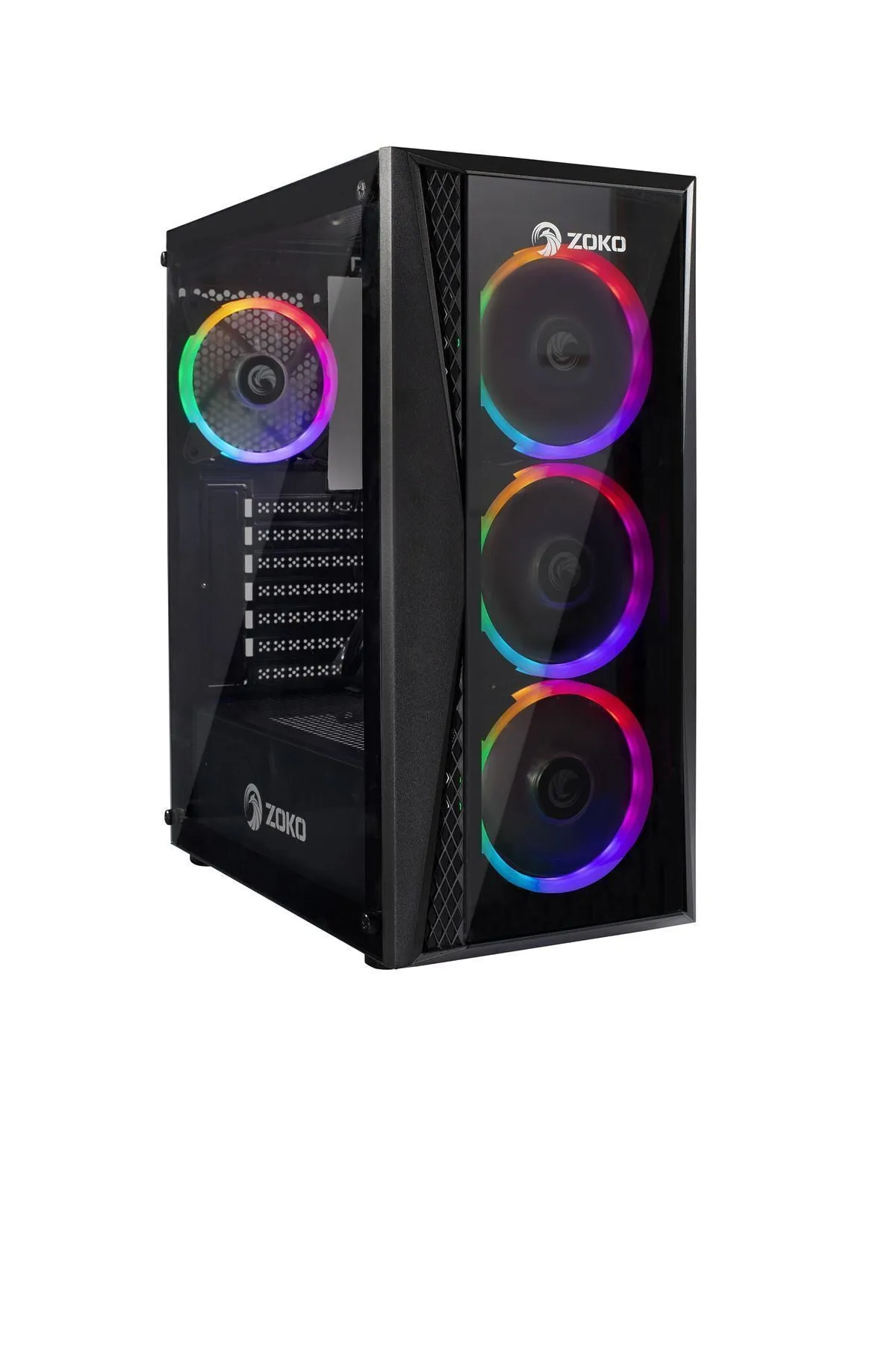 Zoko Melody-x 4x12 Cm Auto Rainbow Fanlı Temperli Cam Gaming Bilgisayar Kasası