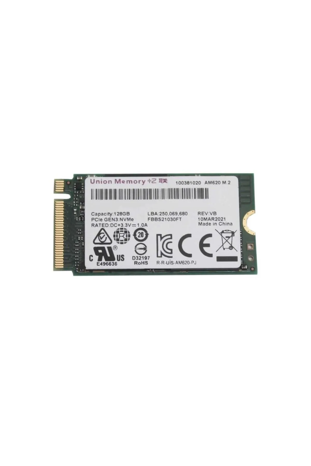 Union Memory SSS1B60642 128GB M.2 NVMe SSD