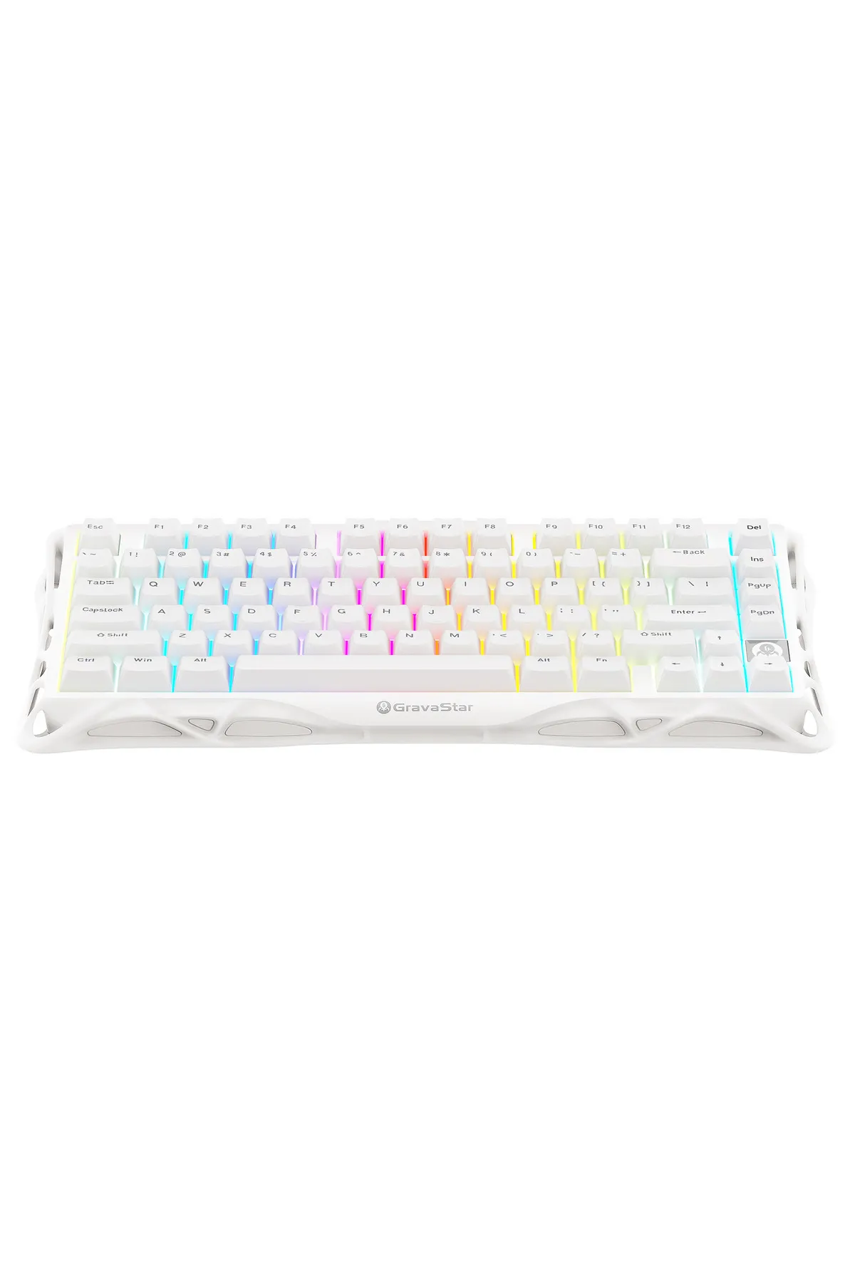 Gravastar Mercury K1 Lite RGB Kablosuz Mekanik Gaming Klavye, İngilizce Q, Beyaz