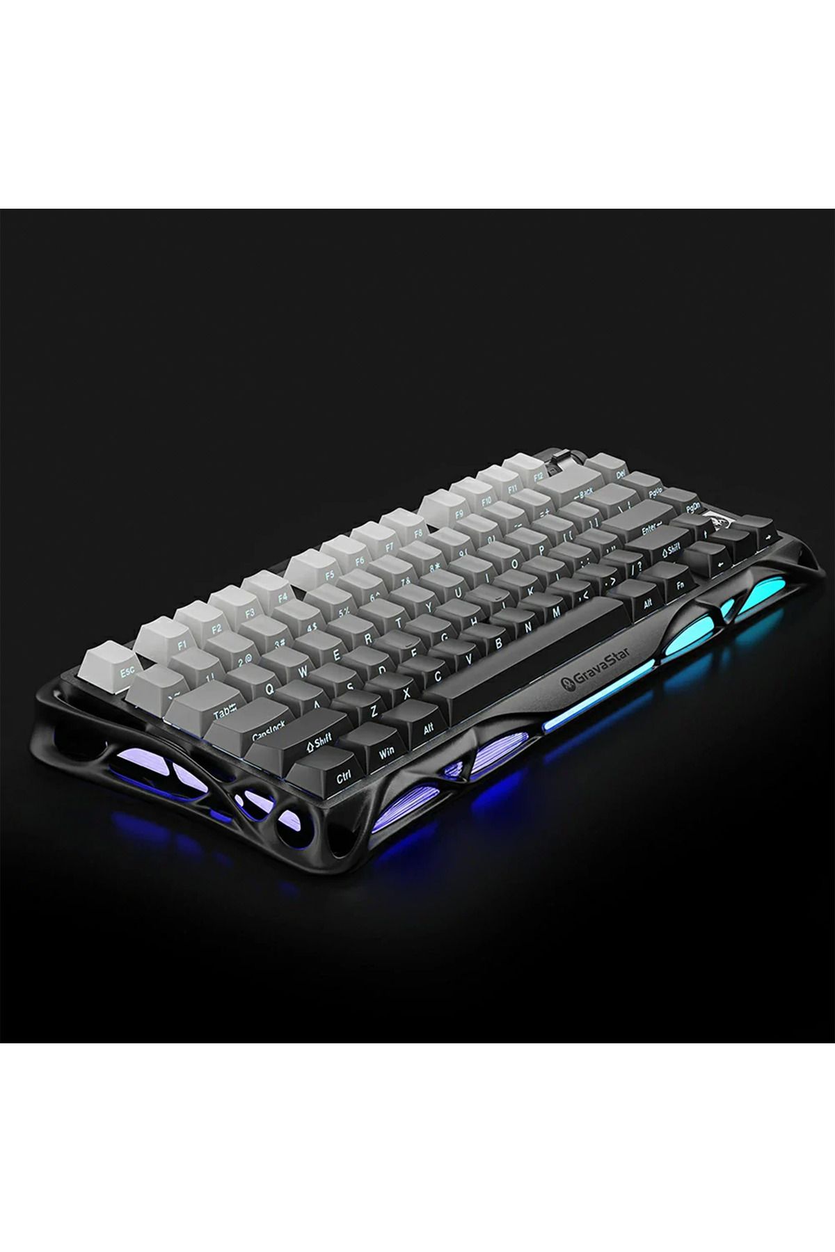 Gravastar Mercury K1 Rgb Kablosuz Mekanik Gaming Klavye, Alüminyum Çerçeveli, İngilizce Q, Siyah