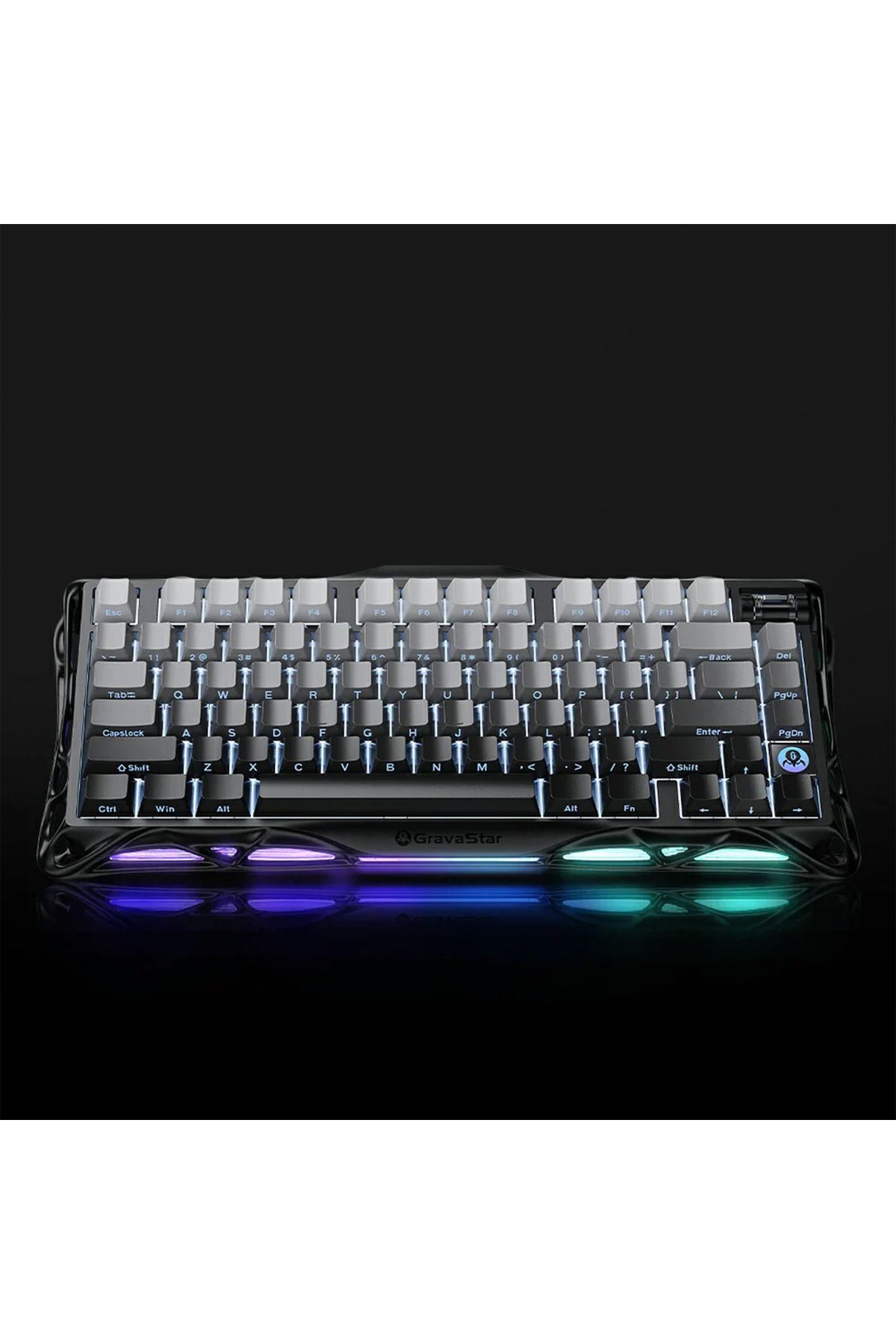 Gravastar Mercury K1 Rgb Kablosuz Mekanik Gaming Klavye, Alüminyum Çerçeveli, İngilizce Q, Siyah