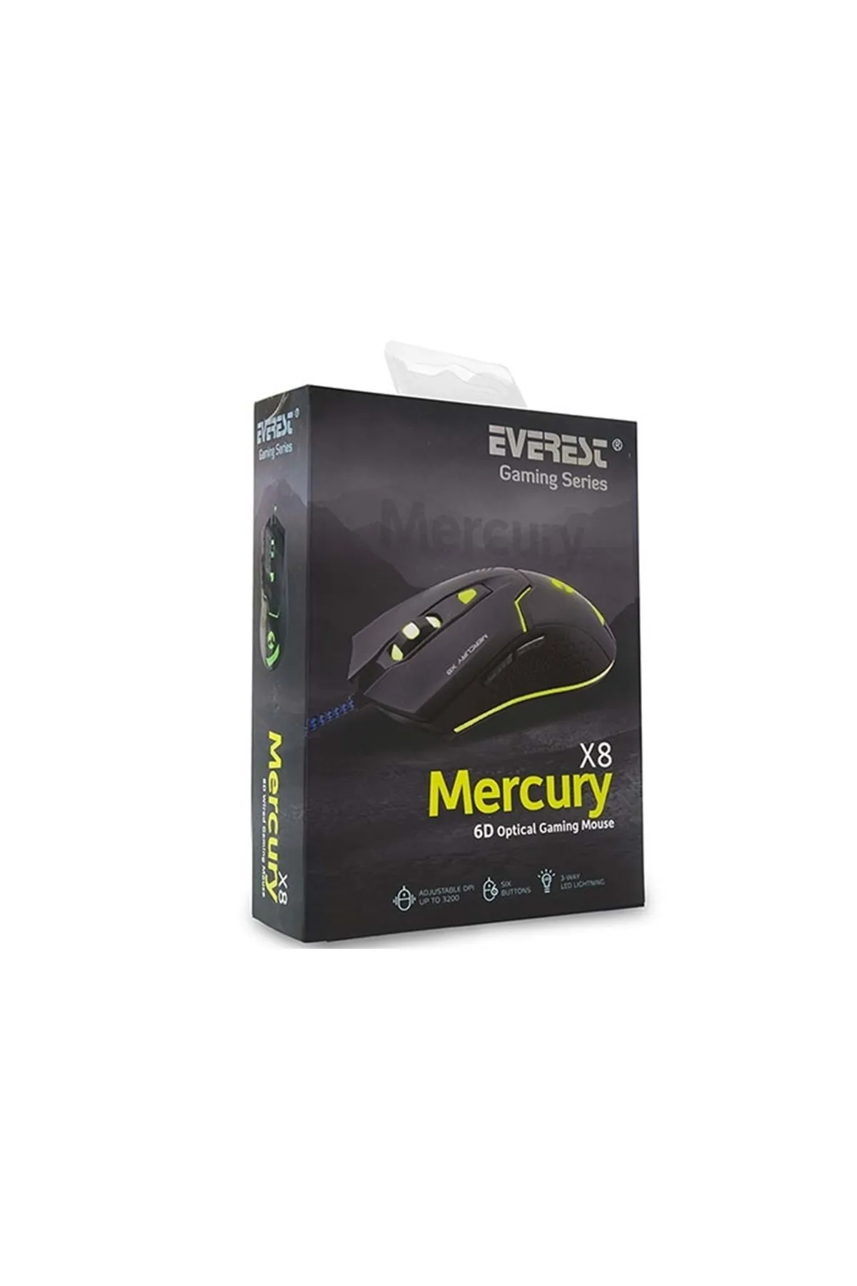 Everest Mercury X8 Usb Siyah 6d Optik Oyuncu Mouse