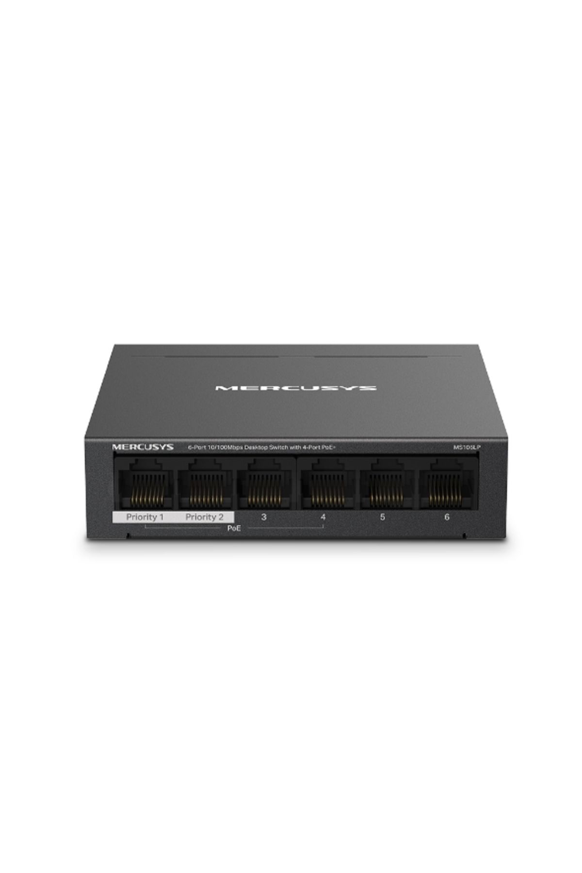 TP-Link Mercusys MS106LP 4 Port 10-100 Mbps Poe+ 2 Port 10-100 Mbps Uplink Switch Metal Kasa