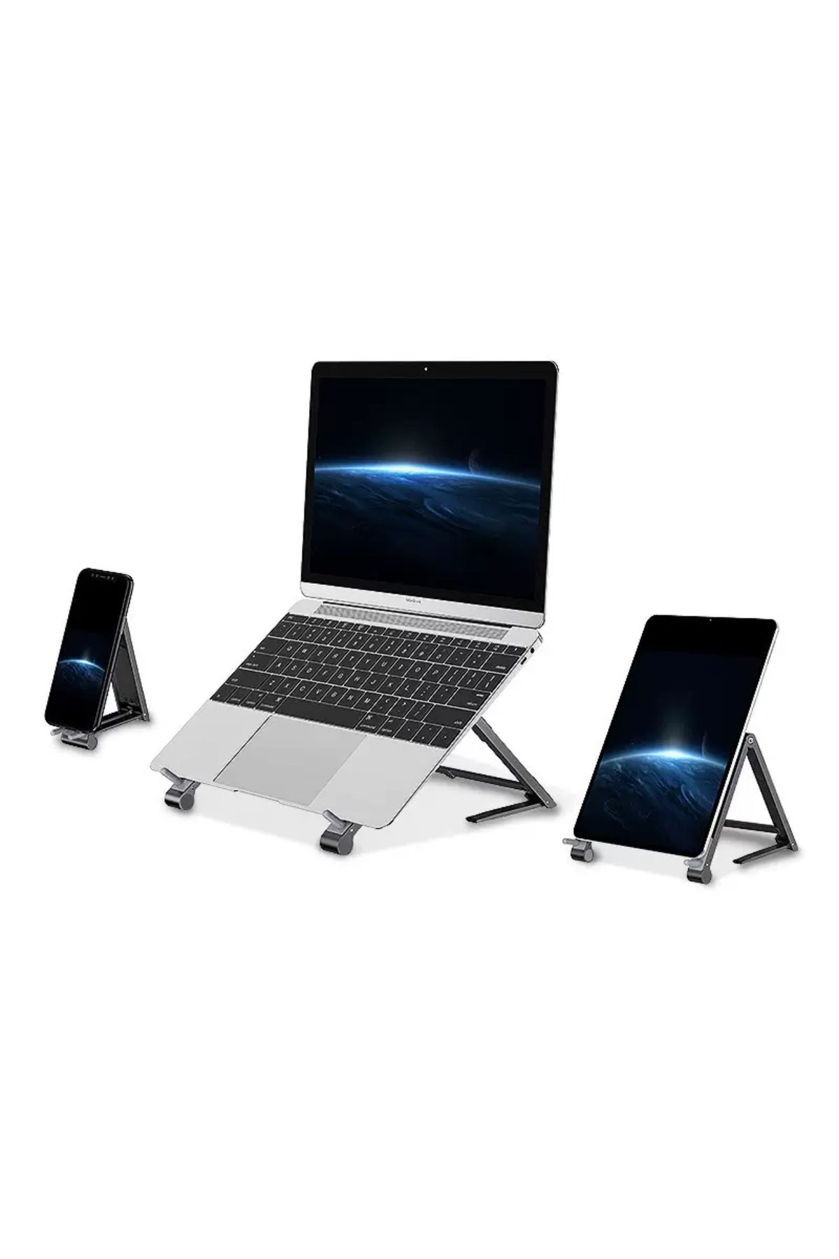 asua Metal Ayarlanabilir Katlanabilir Mini Laptop Notebook Standı Tablet Standı Telefon Standı